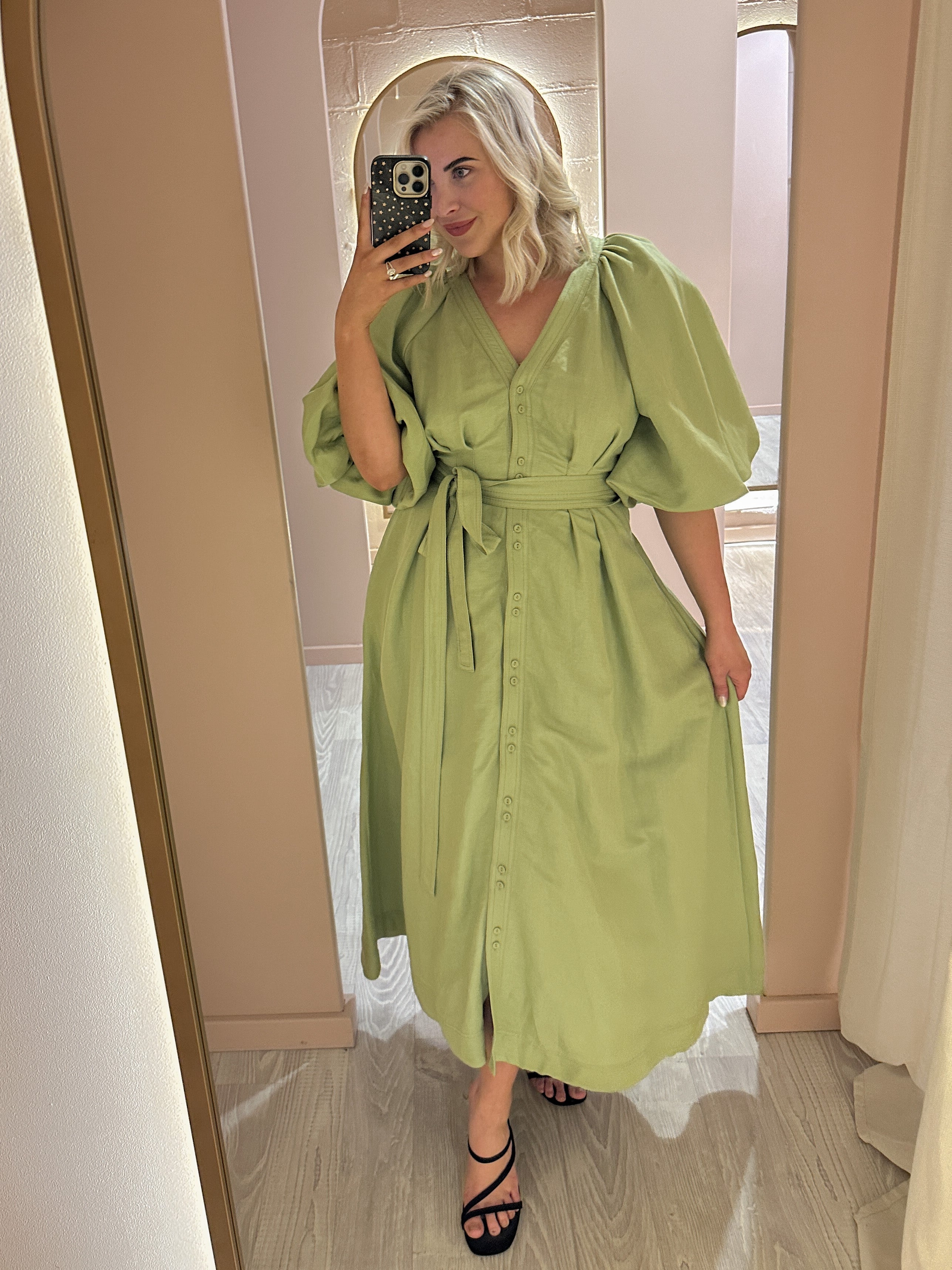 green evermore dress Polagram Evermore Collared Mini Dress