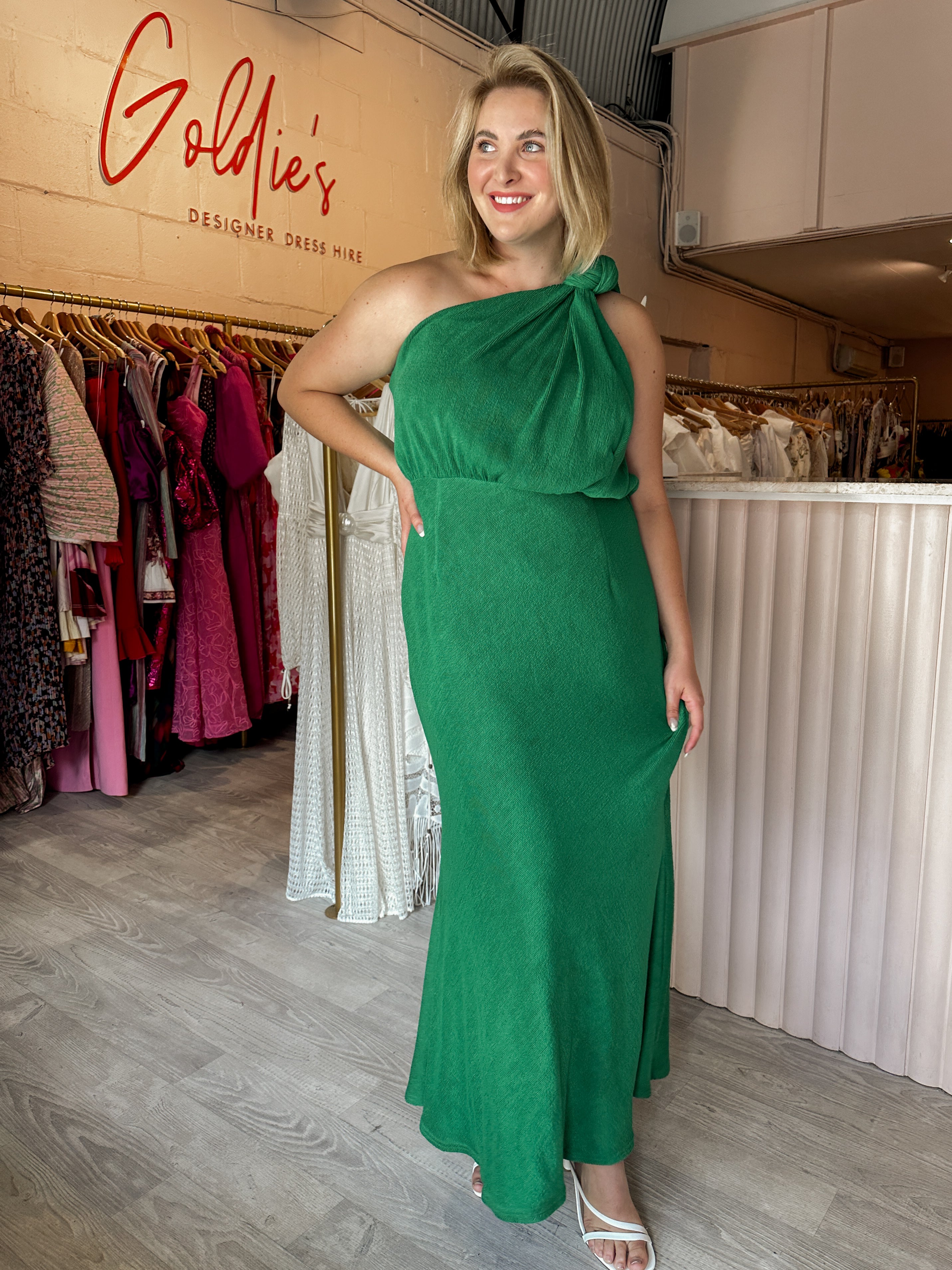 Sheike - Freedom Dress Green (Size 18) Goldie's - Designer Dress Hire Sheike - Freedom Dress Green (Size 18) Goldie's - Designer Dress Hire