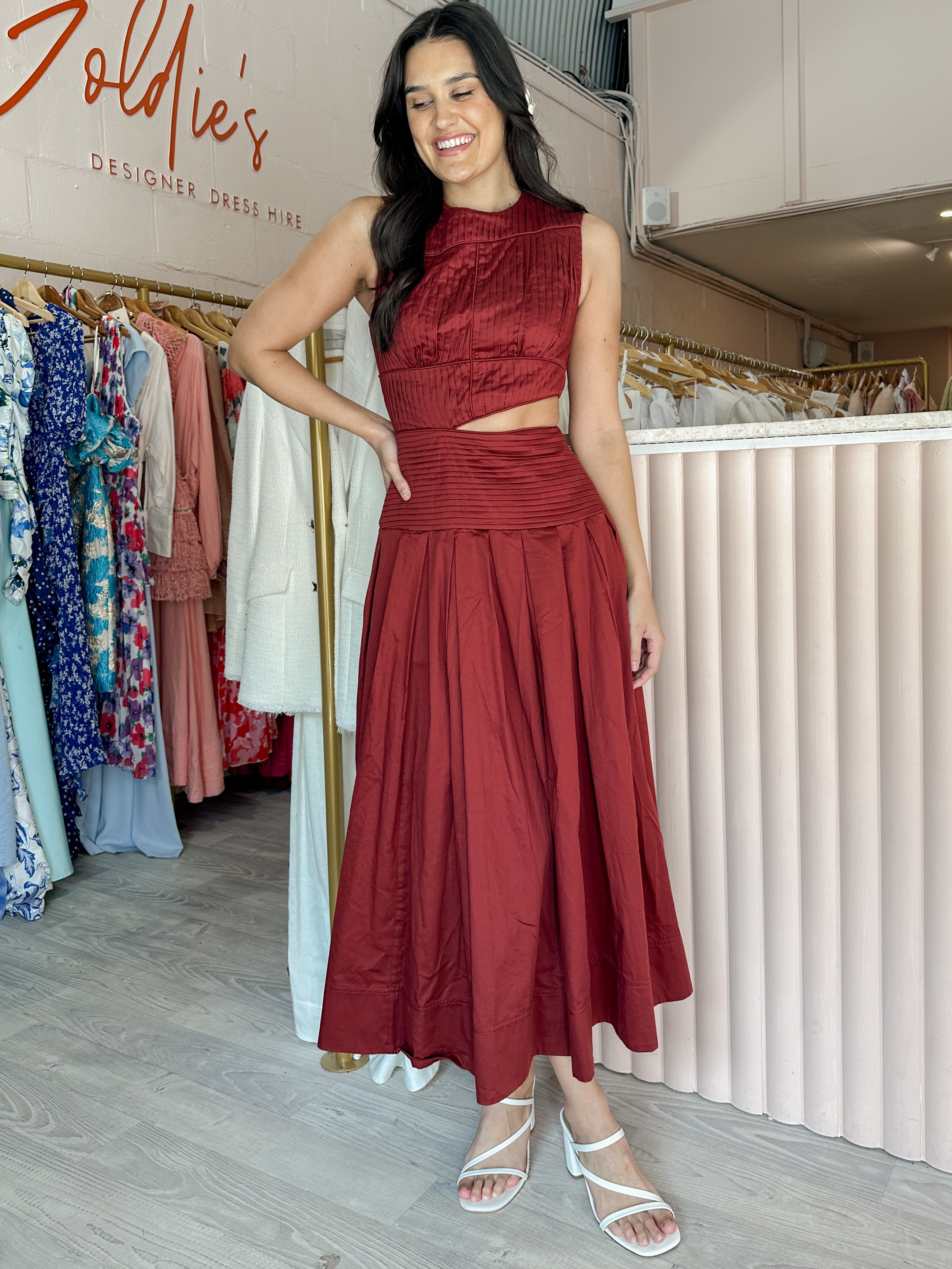 Aje - Cascade Cut Out Dress (Size 6) – Goldie's