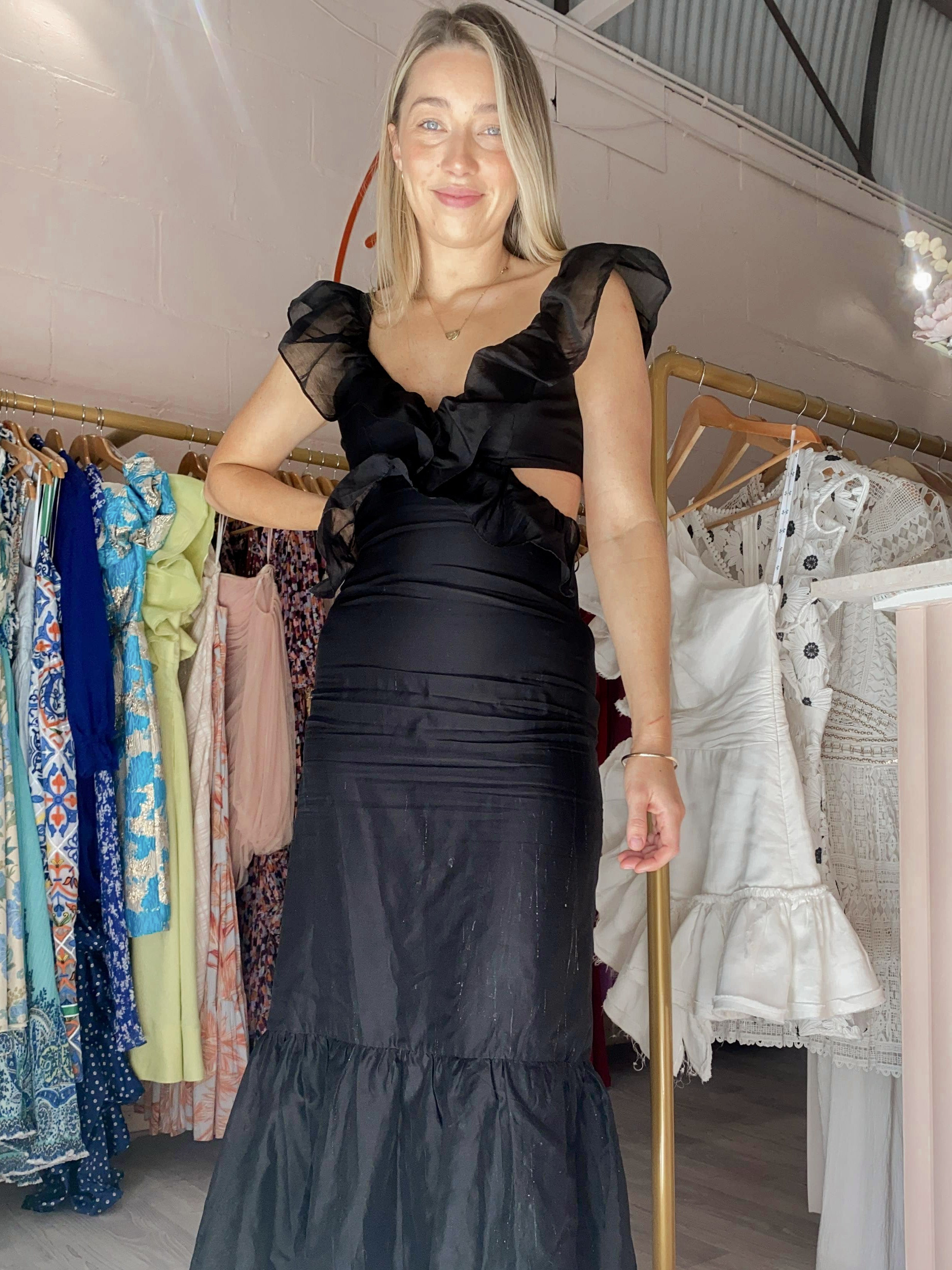 SIR - Frank Frill Midi Dress Black (Size 0) – Goldie's