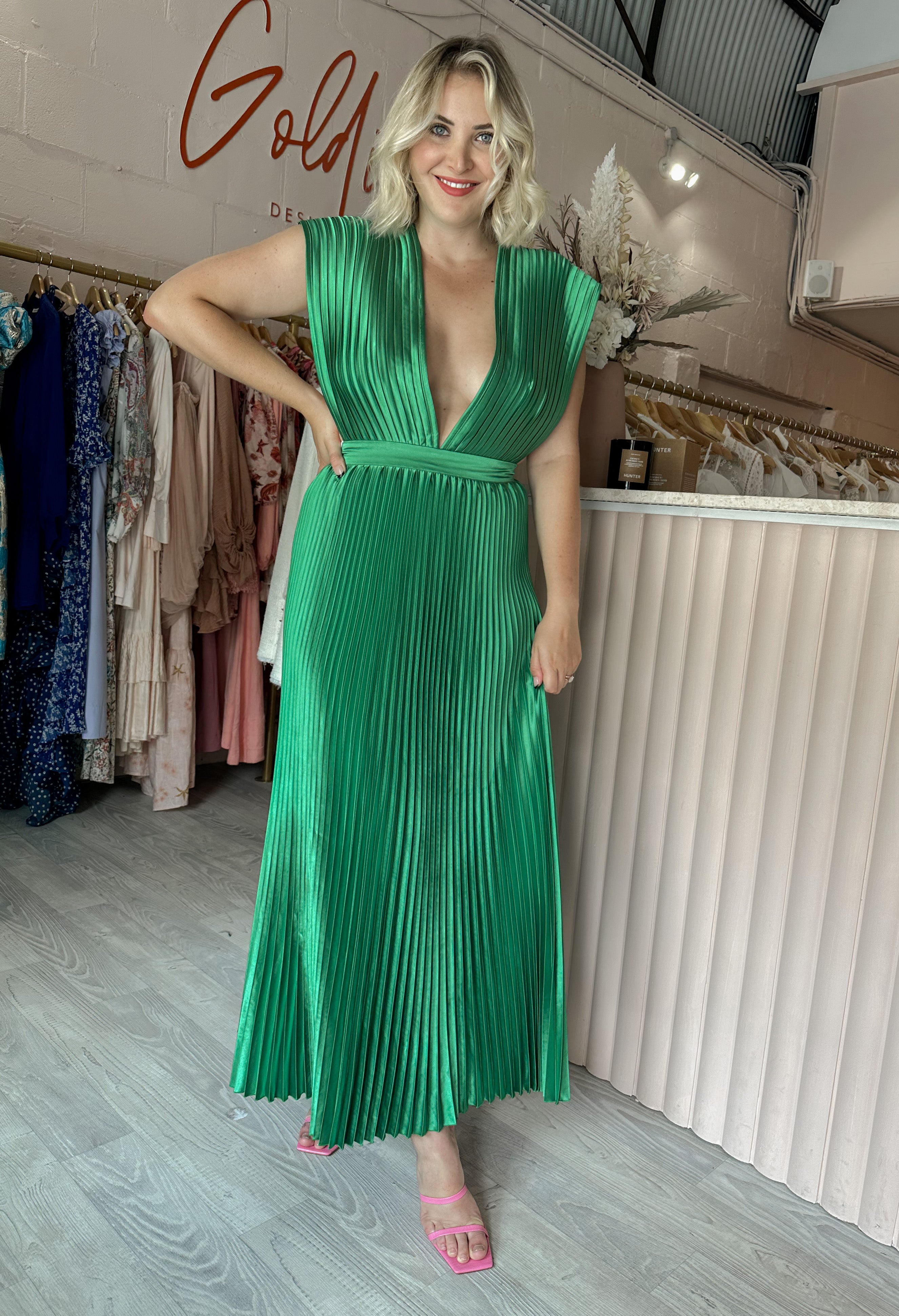 green emerald velvet dress Lidee Bright Green Renaissance Mini Dress main image 0