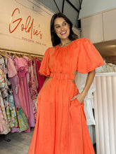 Load image into Gallery viewer, Aje - Cosette Tie Midi Dress Orange (Size 10)