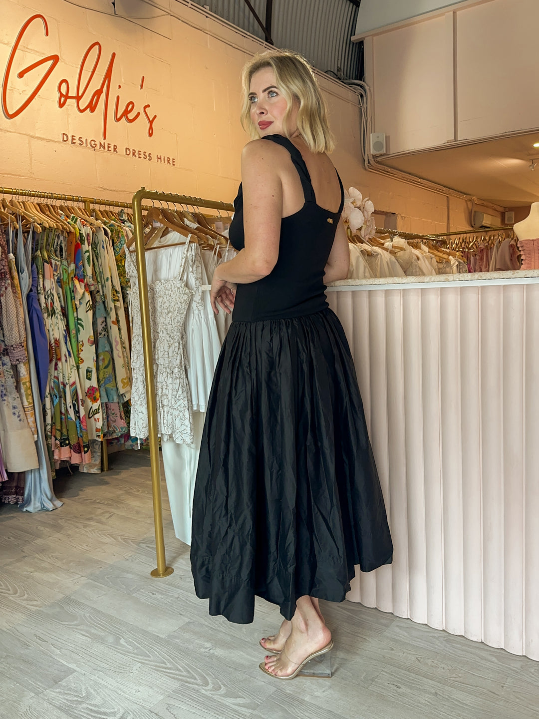 aje halcyon knit midi dress Halcyon Knit Midi Dress | Black