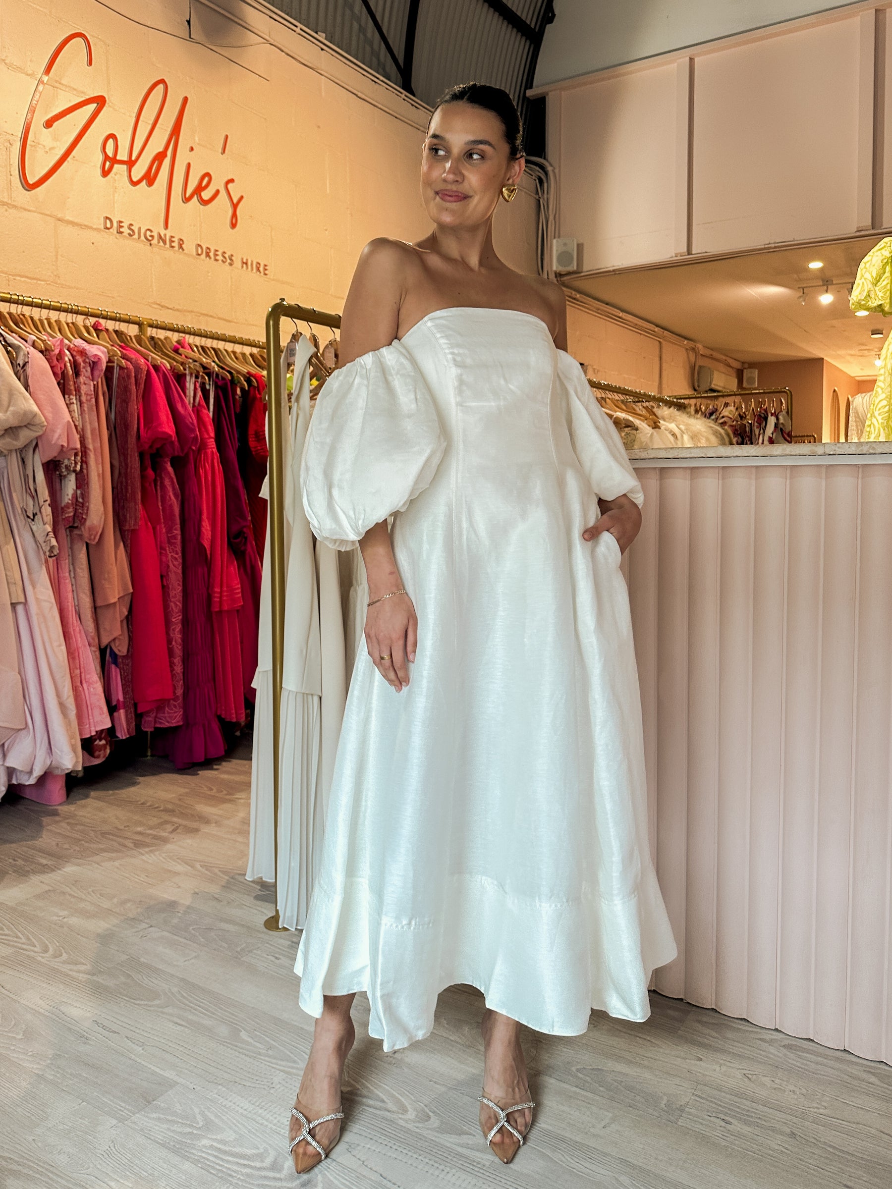 Aje - Incarnation Midi Dress (Size 10-16) Goldie's - Designer Dress Hire Aje - Incarnation Midi Dress (Size 10-16) Goldie's - Designer Dress Hire