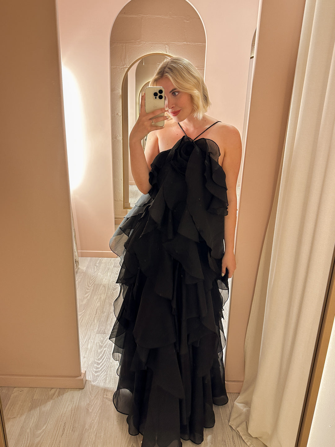 aje pandorea layered maxi dress rent Aje Pandorea Layered Maxi Dress In Coral Clay size 6 Rent a Dress
