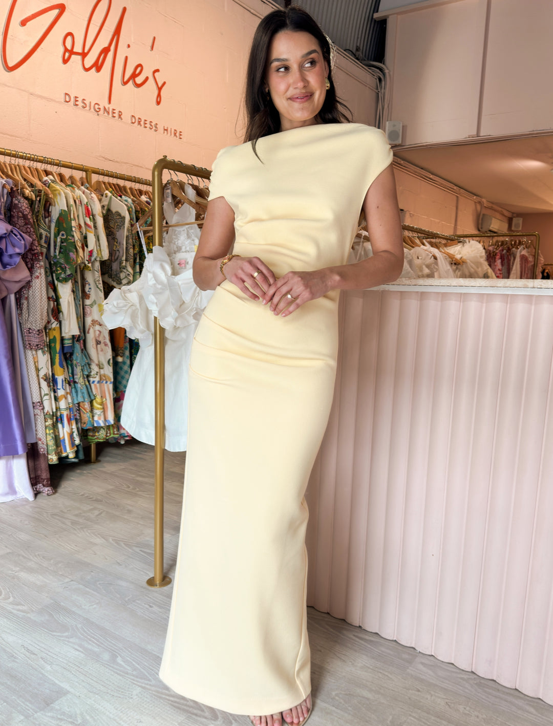 long dress size 6 Long Pleated Plus-Size Formal Dress with Long Sleeves Rose Gold / 18