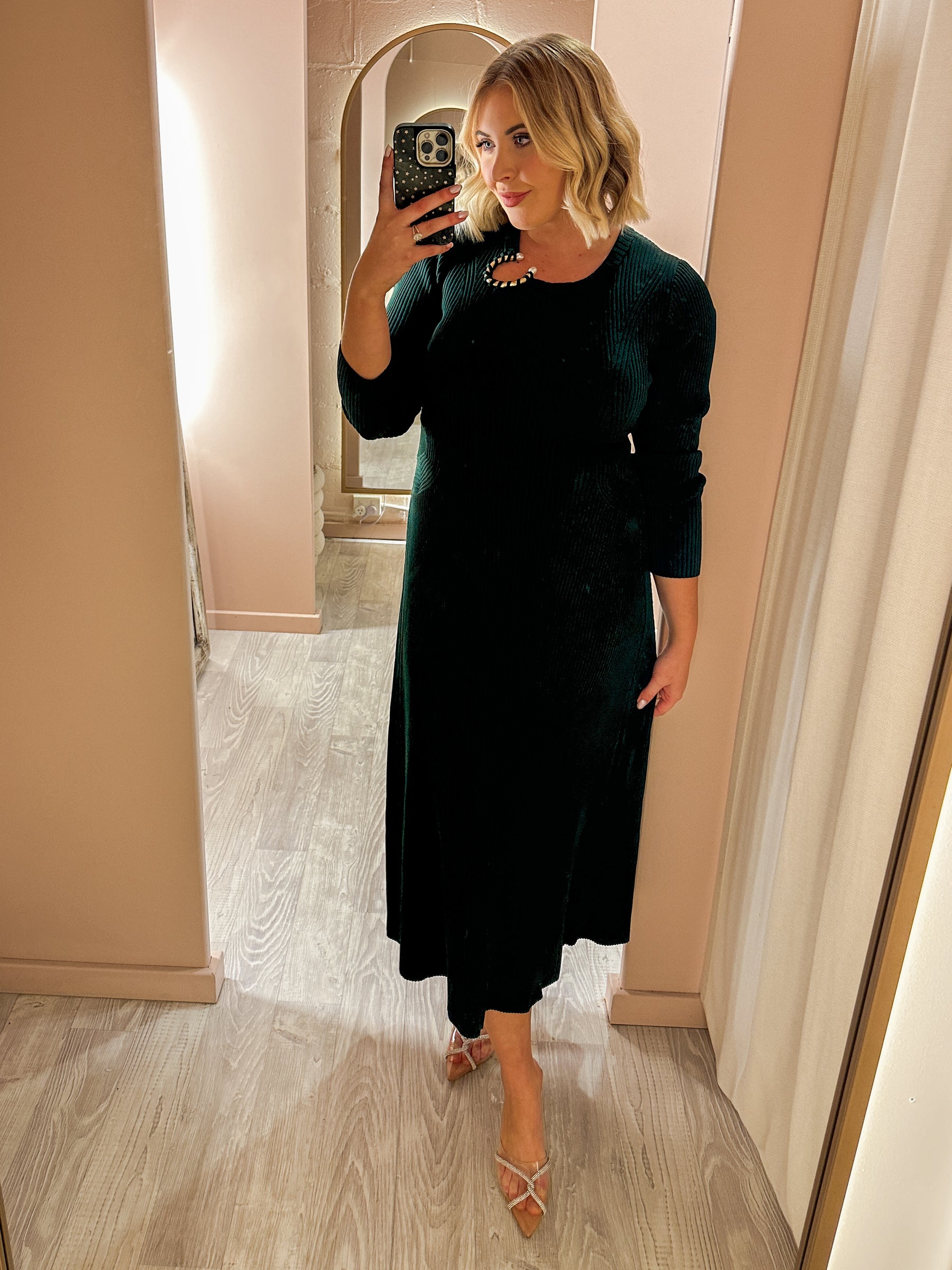 Aje - Crescent Knit Midi Dress Green (Size XL) Aje - Crescent Knit Midi Dress Green (Size XL)