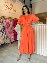 Load image into Gallery viewer, Aje - Cosette Tie Midi Dress Orange (Size 10)