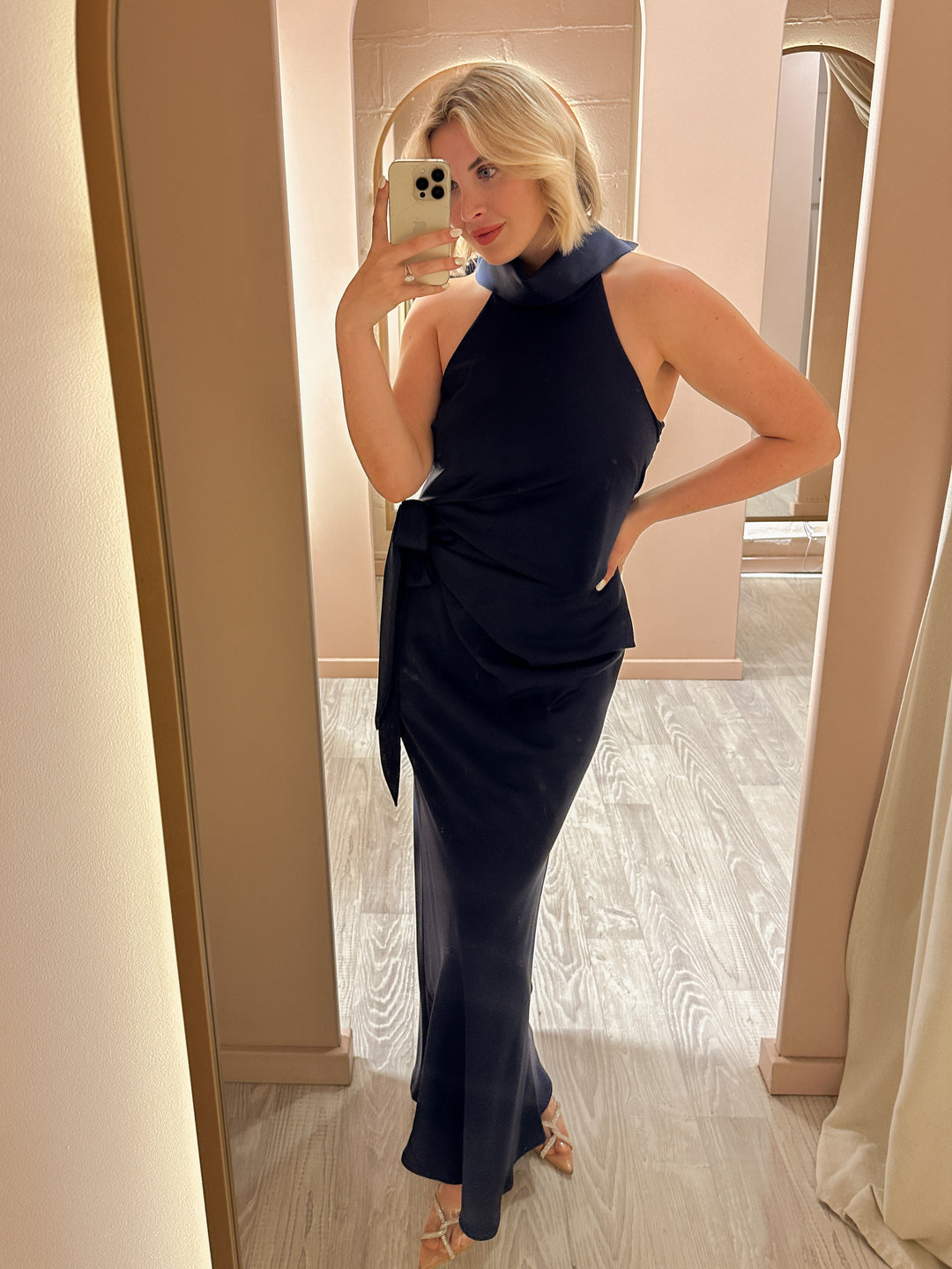camilla and marc foxglove dress silver Dress Hire: CAMILLA AND MARC - Foxglove Gown French Navy | Designer Dress Hire Perth | Little Borrowed Dress