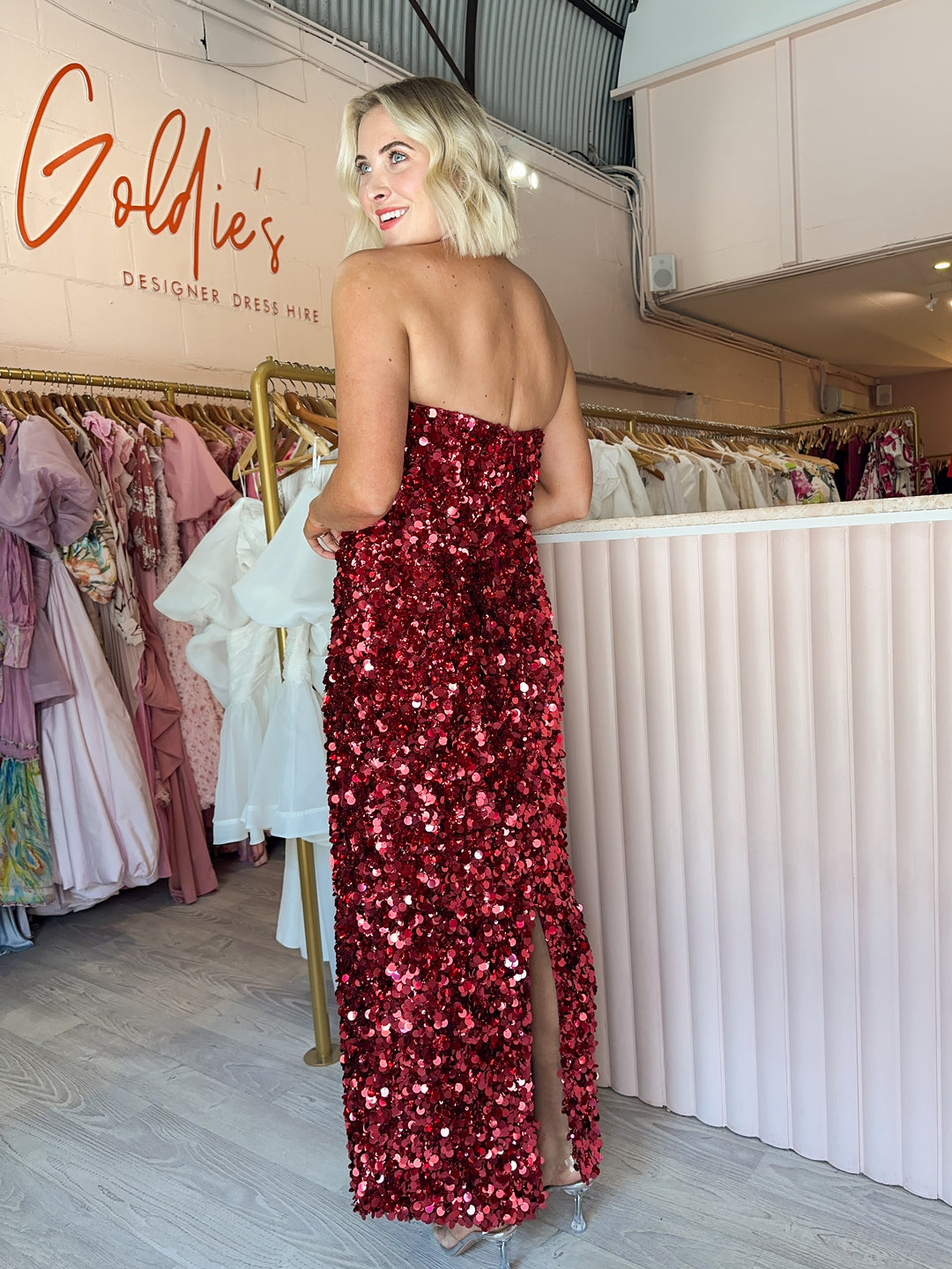 Leo and Lin - Rayna Sequin Bustier Maxi Mulberry (Size 10) Leo and Lin - Rayna Sequin Bustier Maxi Mulberry (Size 10)