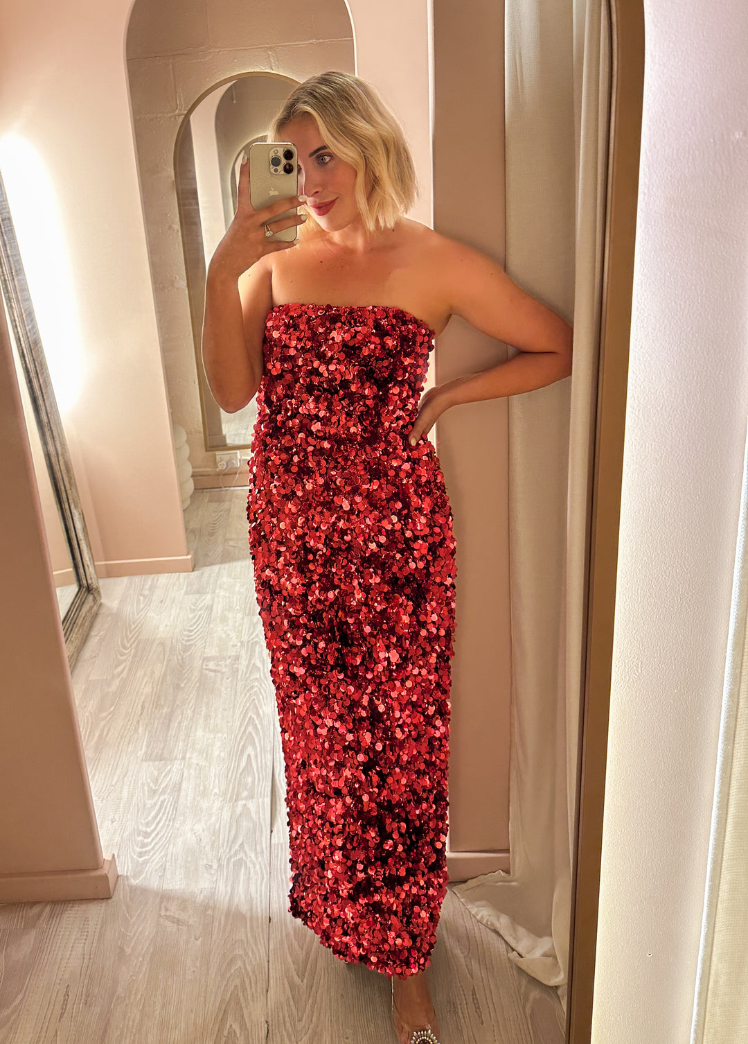 leo lin sequin dress LEO LIN Taylor Sequin Lowback Maxi Dress Size 16