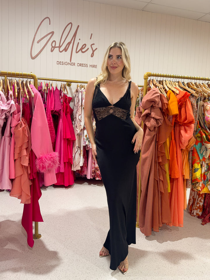 Bec and Bridge - Lucille Lace Maxi Black (Size 10)