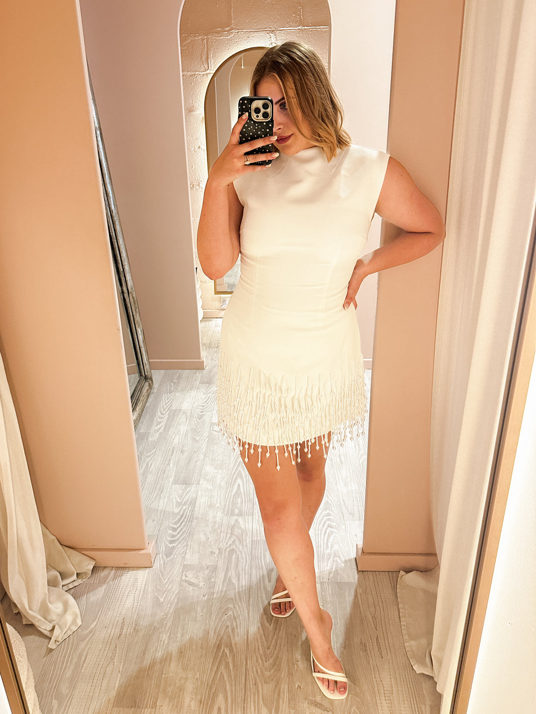 Odd Muse - The Ultimate Muse Pearl Drop Sleeveless Dress White (Size L Goldie's - Designer Dress Hire Odd Muse - The Ultimate Muse Pearl Drop Sleeveless Dress White (Size L Goldie's - Designer Dress Hire