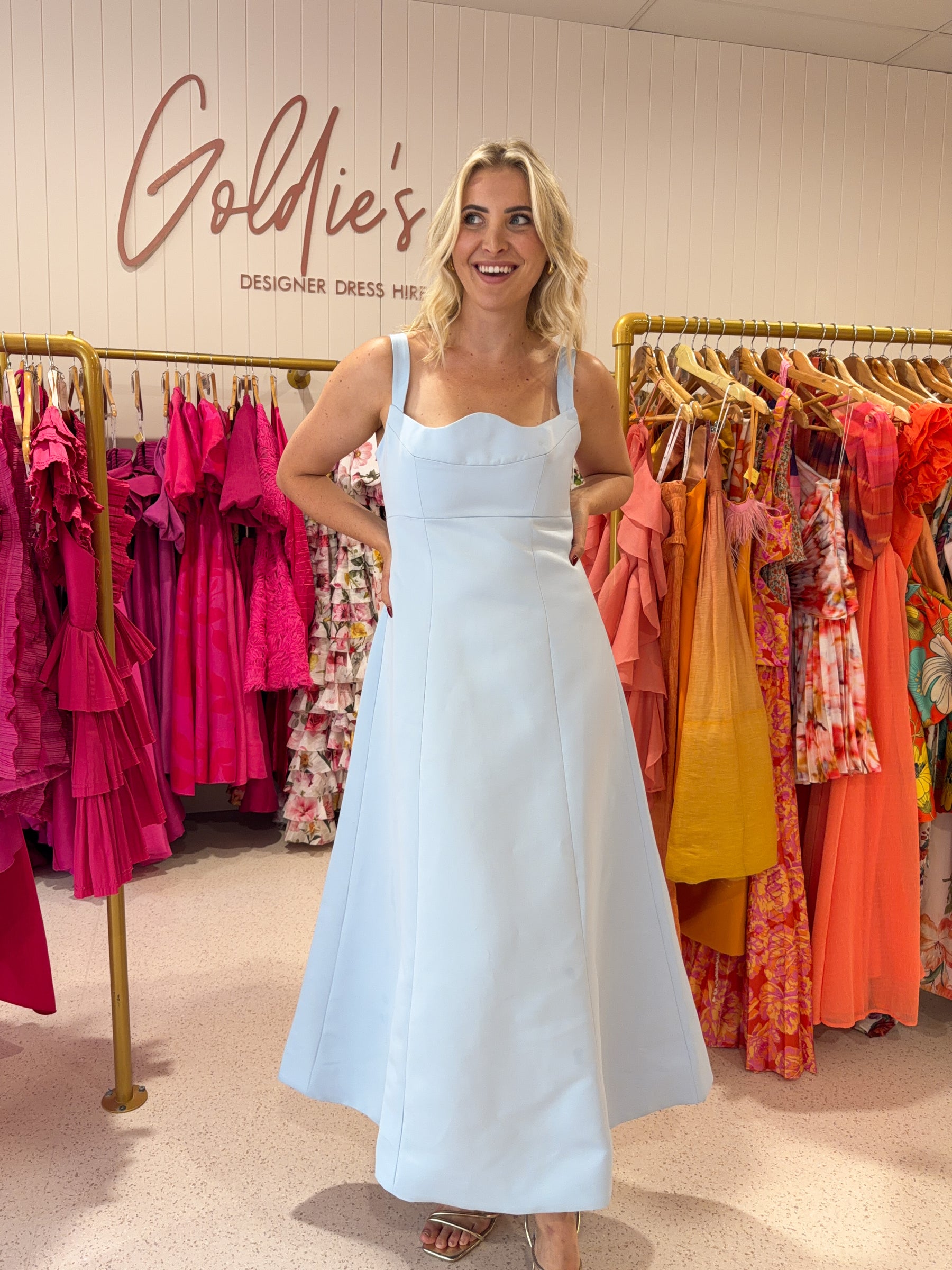 Leo Lin - Odette Midi Dress in Sky Blue (Size 12) – Goldie's