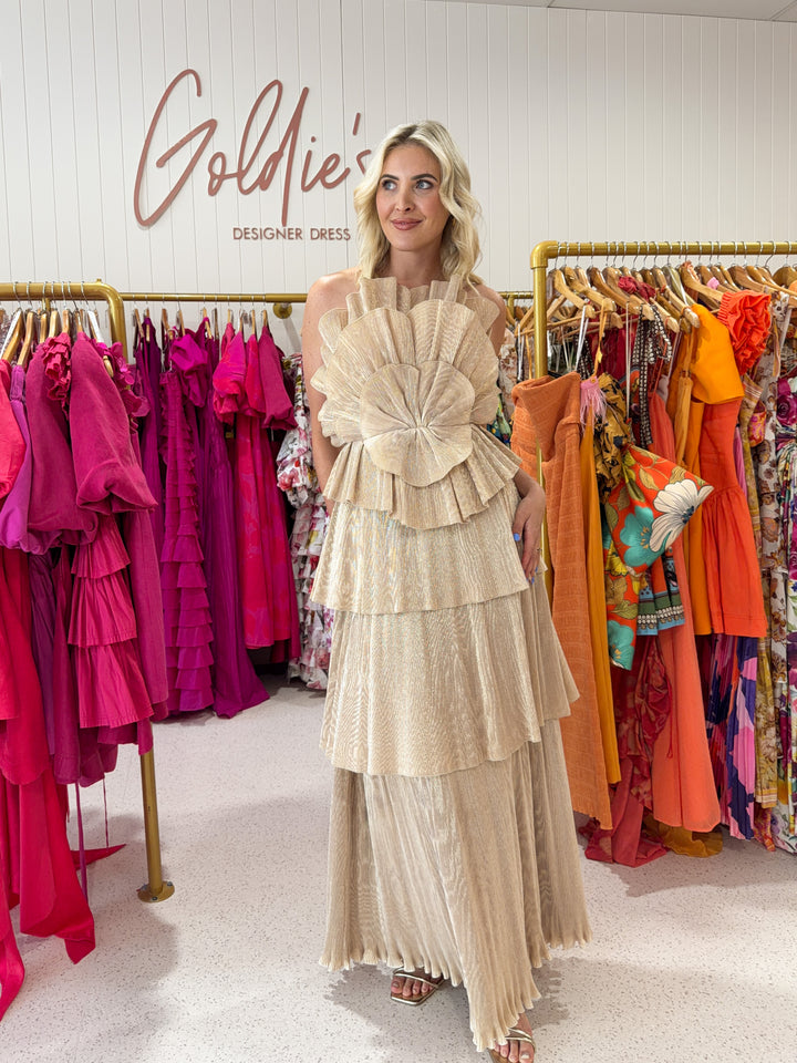 Aje - Kirra Gown Gold (Size 10)