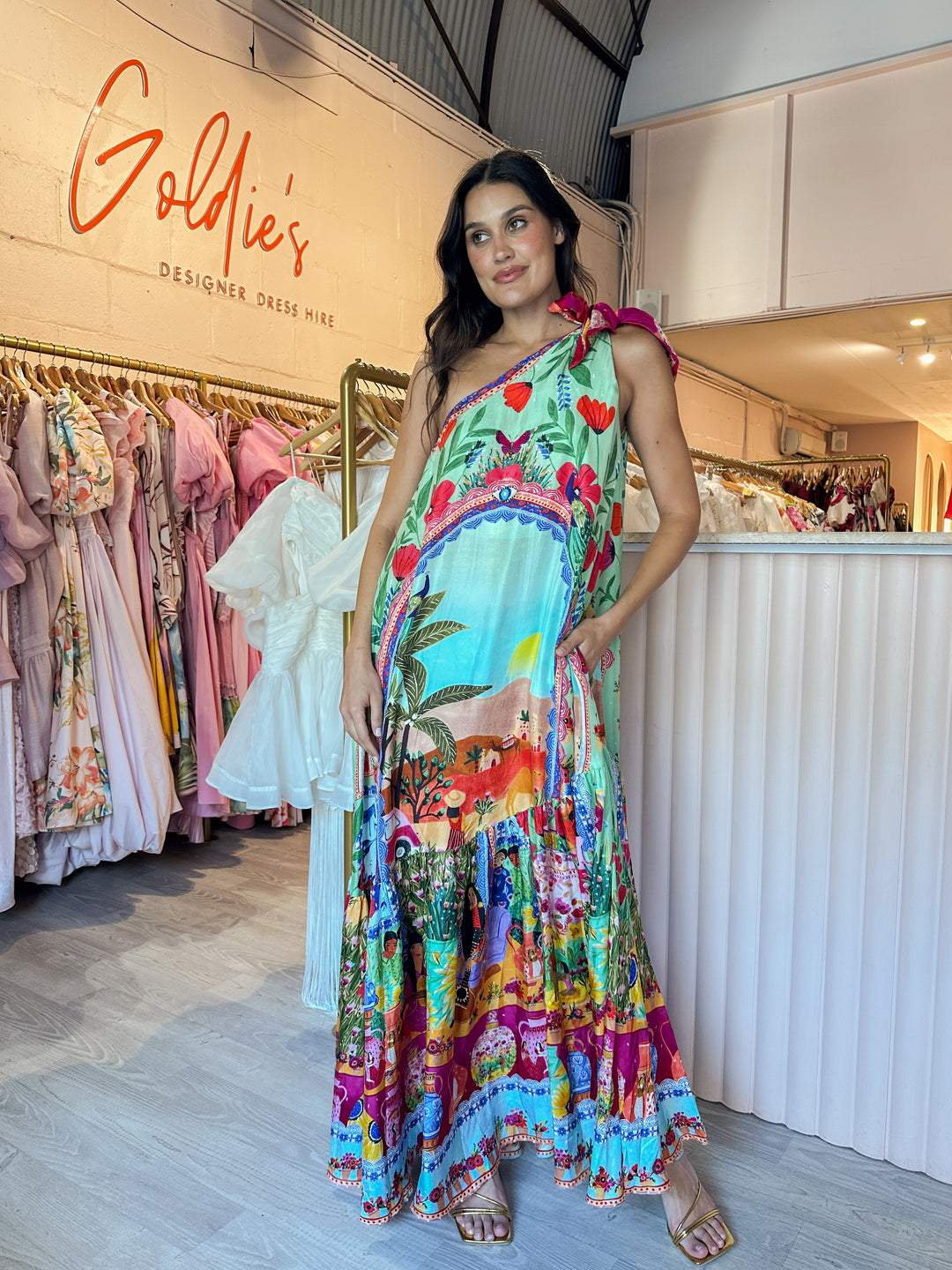 camilla dresses designer Camilla Twilight In Istanbul Ruffled Slip Maxi Dress