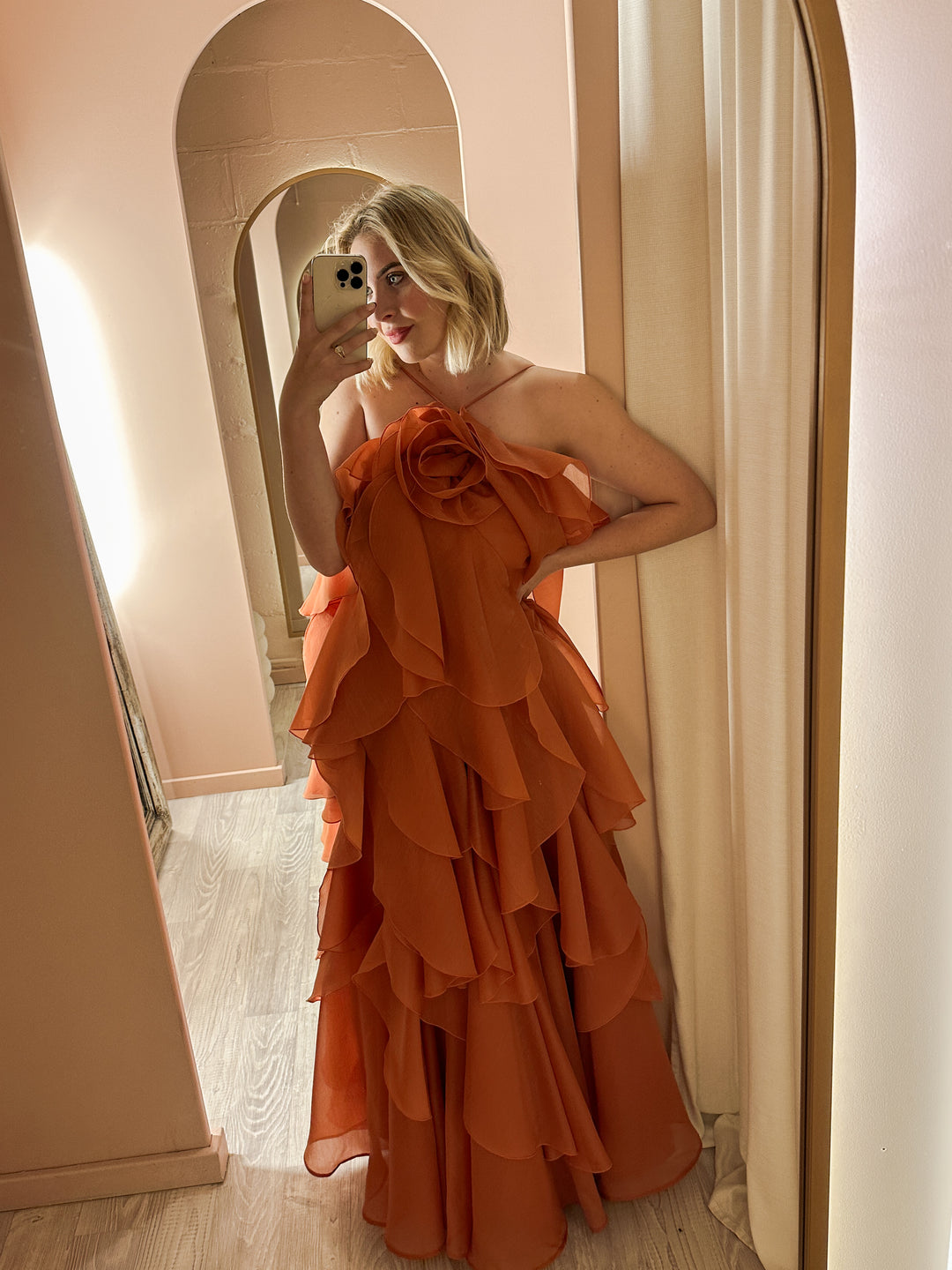 Aje - Pandorea Layered Maxi Dress Clay (Size 10) Aje - Pandorea Layered Maxi Dress Clay (Size 10)