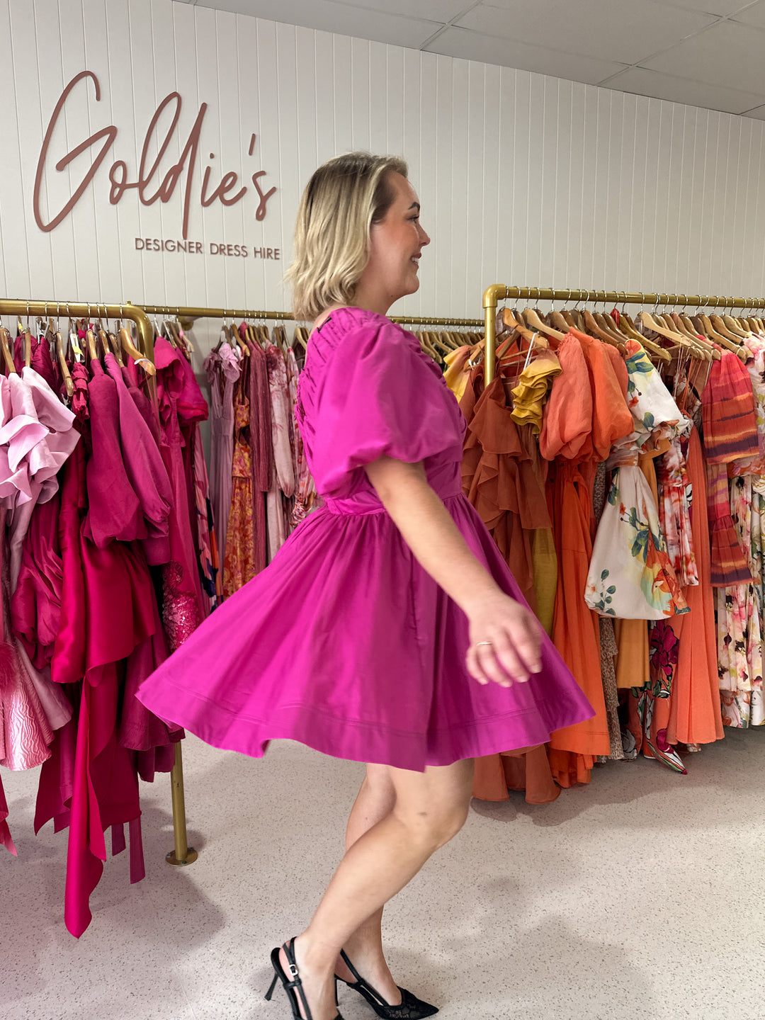 Aje - Greta Bow Dress Fuchsia (Size 14)