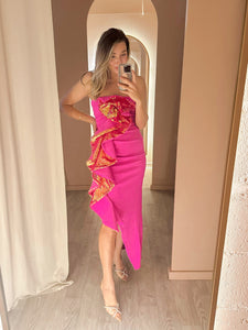 Meraki - Neon Pink Ruffle Dress (Size 10)