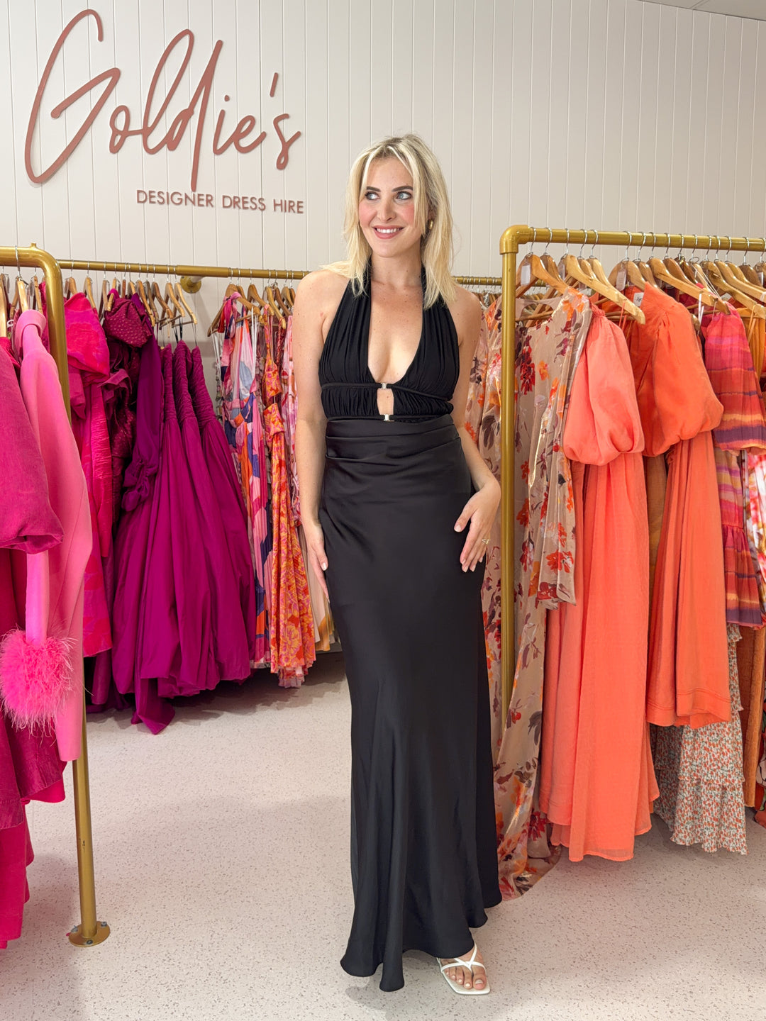 Misha - Celine Maxi Dress Black (Size 6)