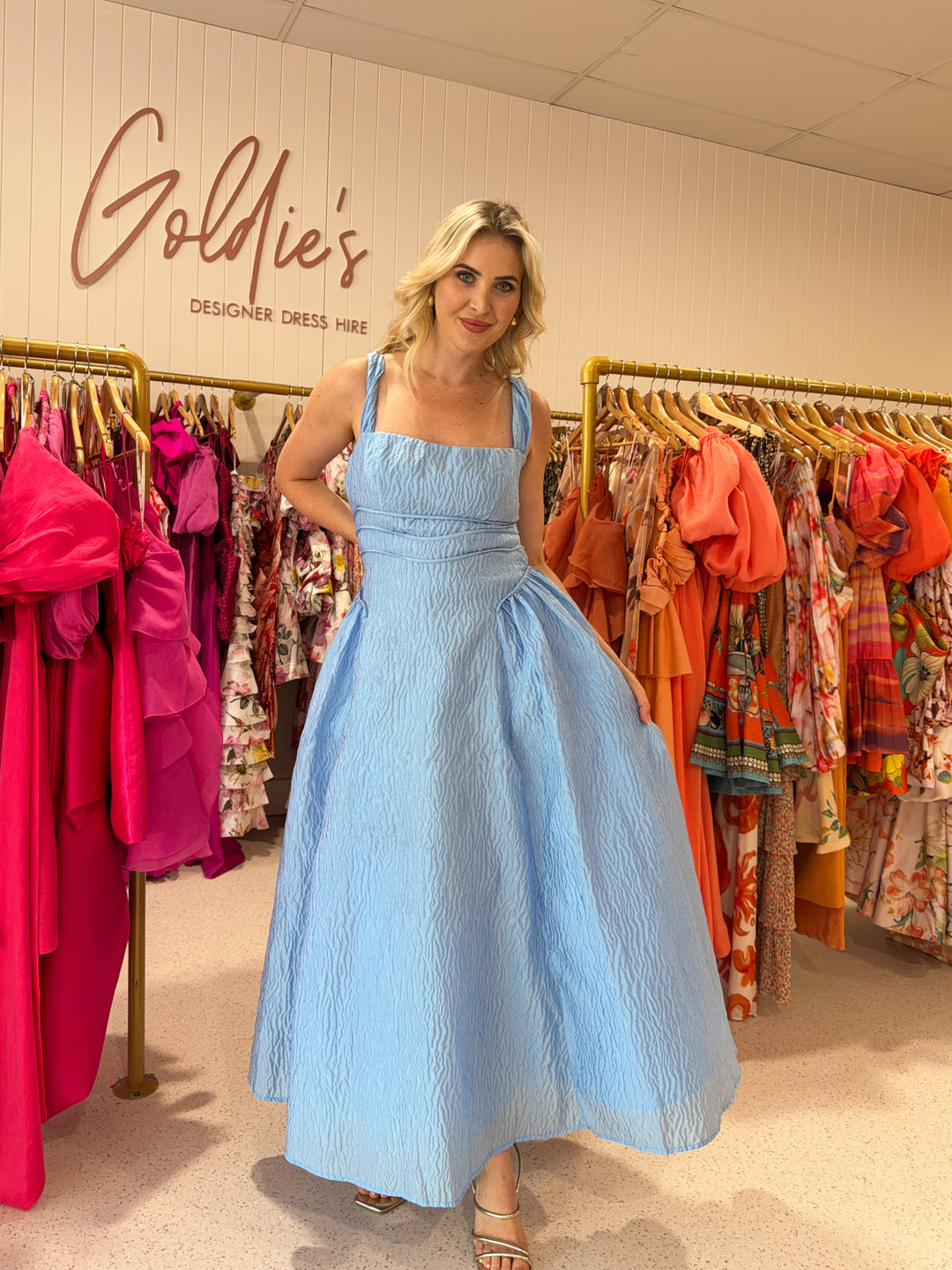 Rachel Gilbert - Sophy Strap Blue Gown (Size 12)