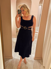 Load image into Gallery viewer, Aje - Frey Knit Cut Out Ring Belt Midi Dress (Size 10)