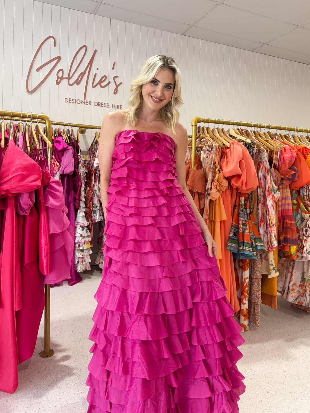 Aje - Floral Fleur Pleated Gown (Size 14)