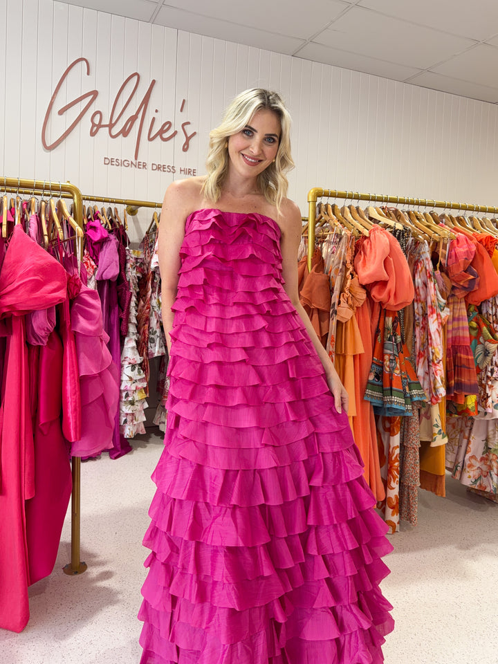 Aje - Floral Fleur Pleated Gown (Size 14)