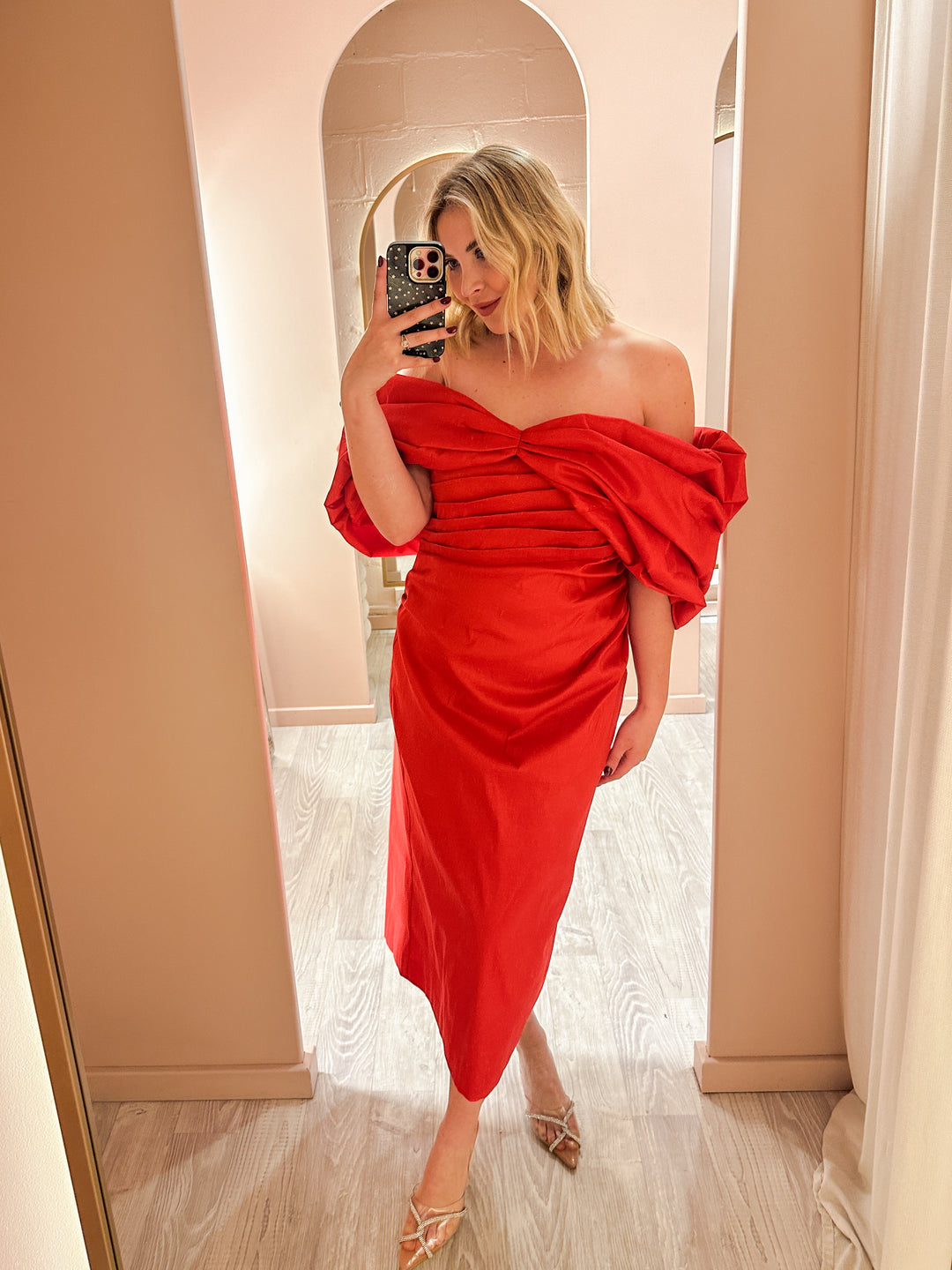 red pilgrim dress Pilgrim Clothing | The Ita Strapless Midi Dress pairs lightweight texture with a corset-inspired bodice, available in Burgundy and Black