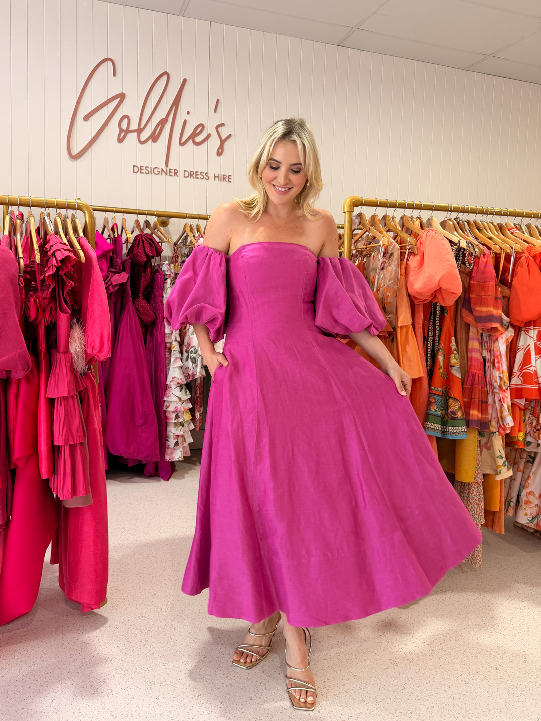 Aje - Incarnation Midi Dress Magenta (Size 10)