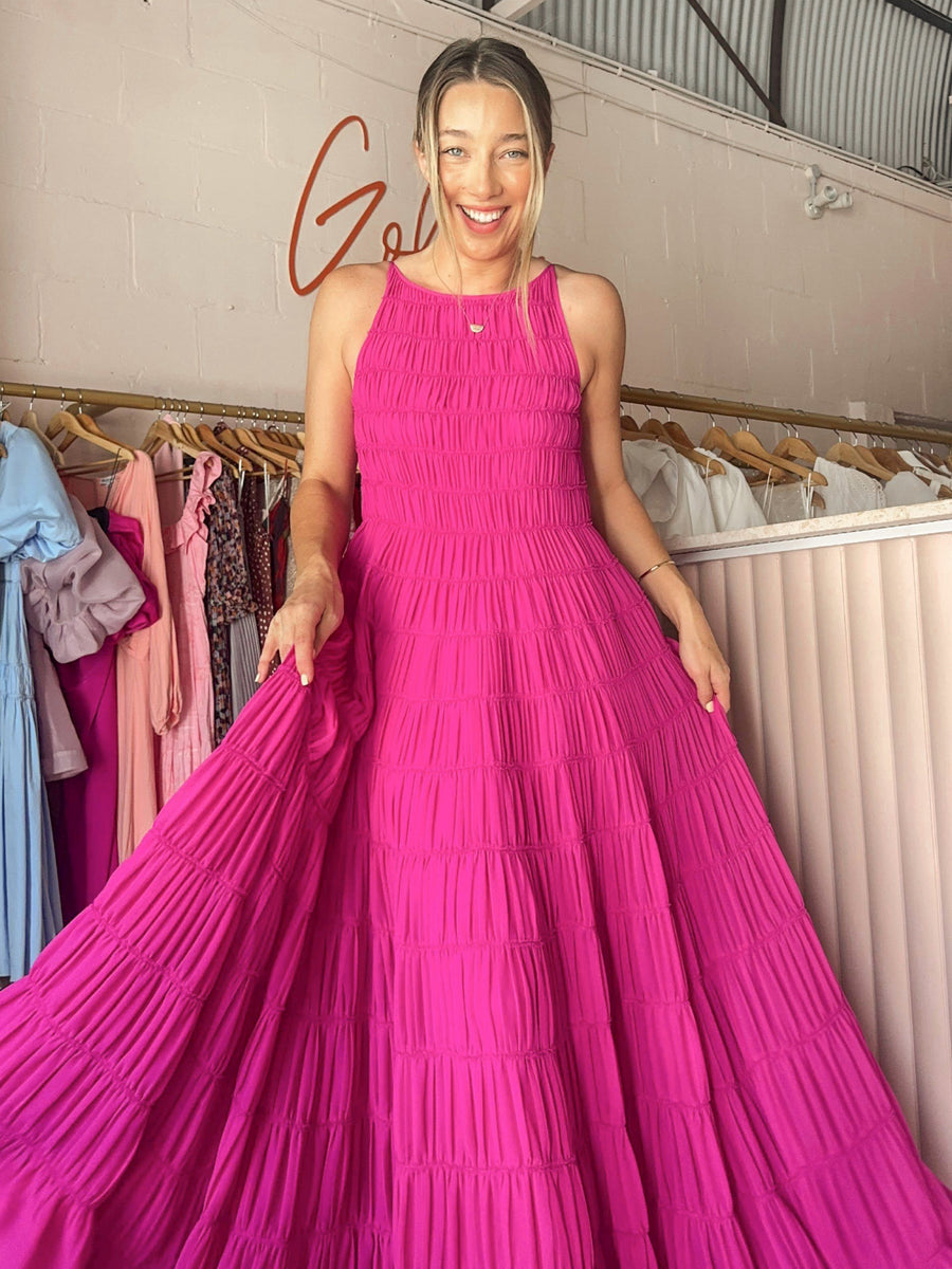 Aje - Rosewood Ruched Maxi Dress (Size 10) Goldie's - Designer Dress Hire Aje - Rosewood Ruched Maxi Dress (Size 10) Goldie's - Designer Dress Hire
