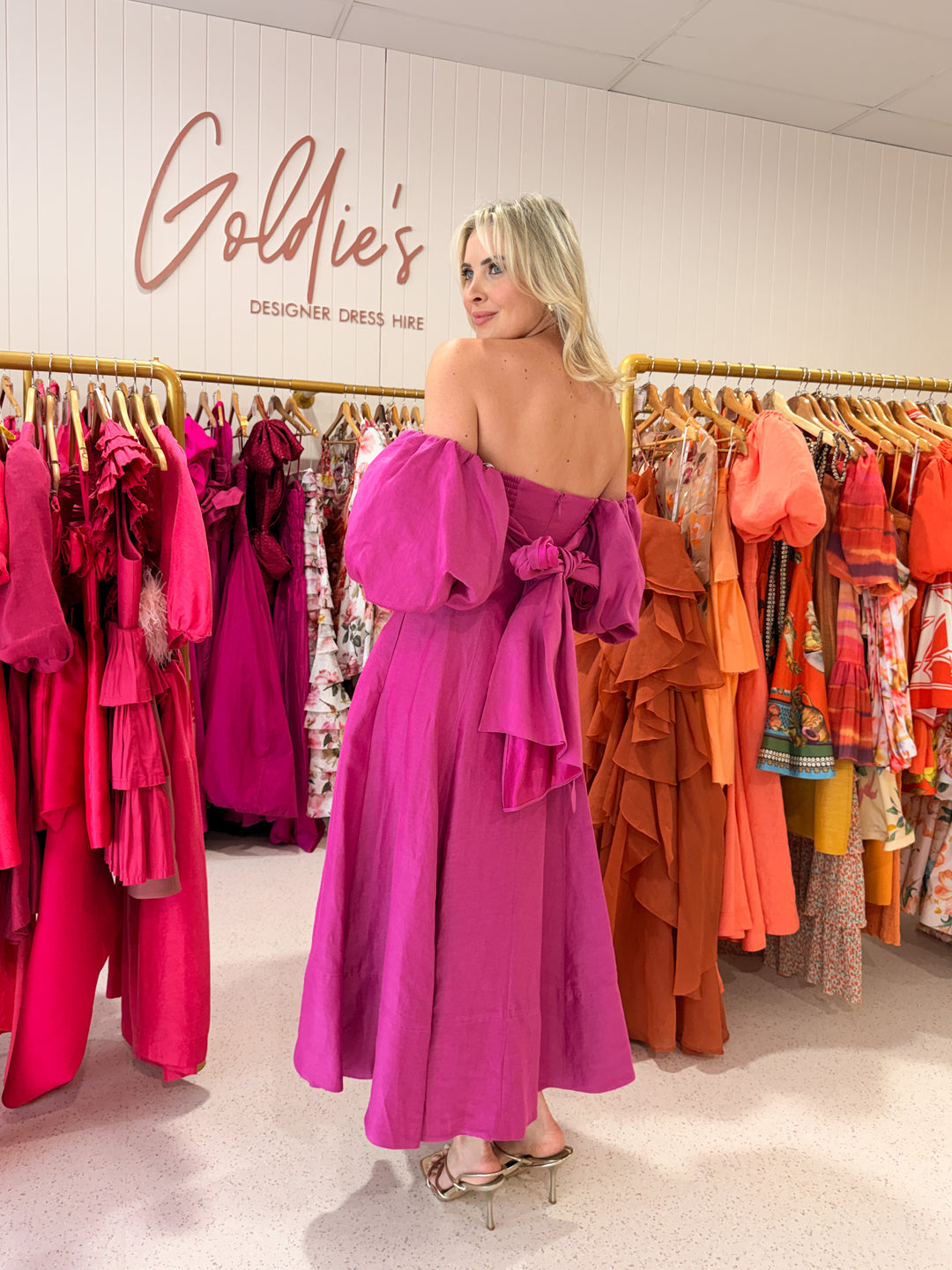 Aje - Incarnation Midi Dress Magenta (Size 10)