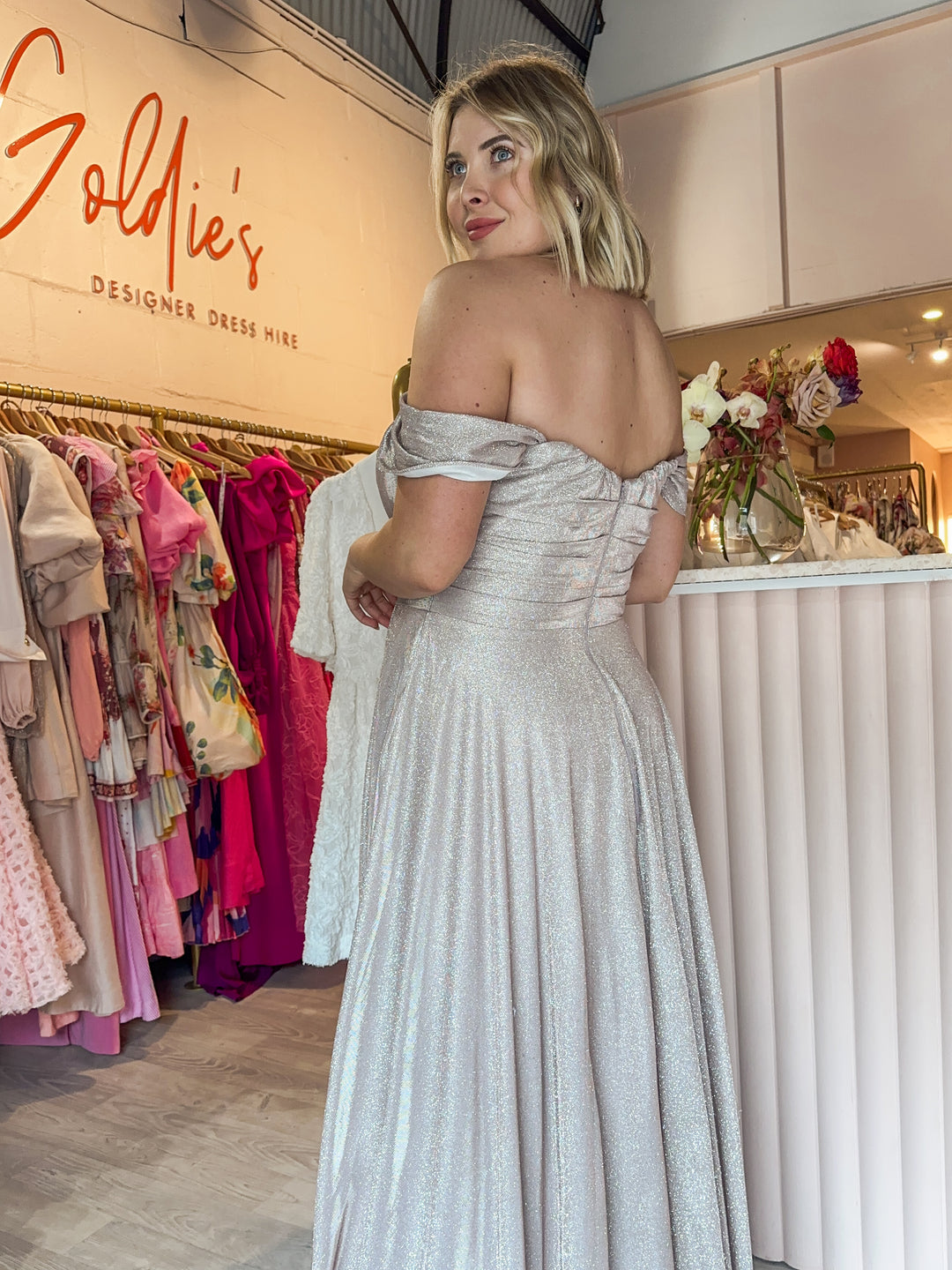 Jadore - Lilac Shimmer Gown (Size 18) Goldie's - Designer Dress Hire Jadore - Lilac Shimmer Gown (Size 18) Goldie's - Designer Dress Hire