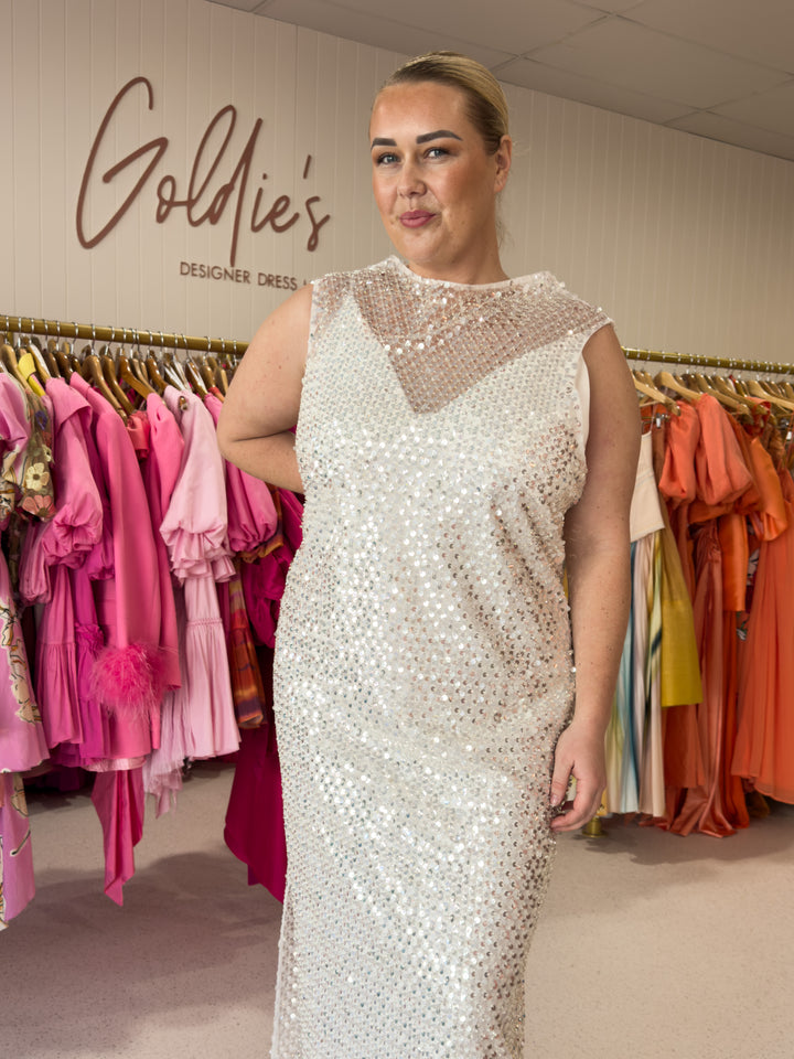Shona Joy - Asteri High Neck Sequin Dress (Size 18)