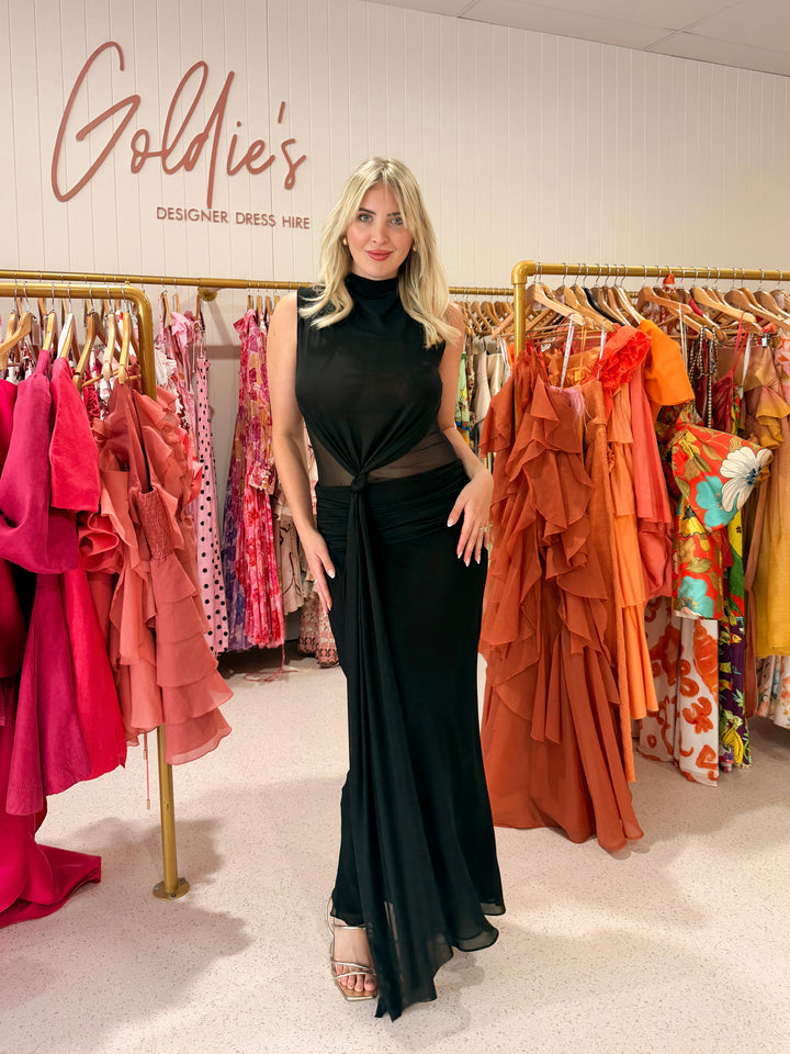 Bec and Bridge - Cassis Knot Maxi Dress Black (Size 10)
