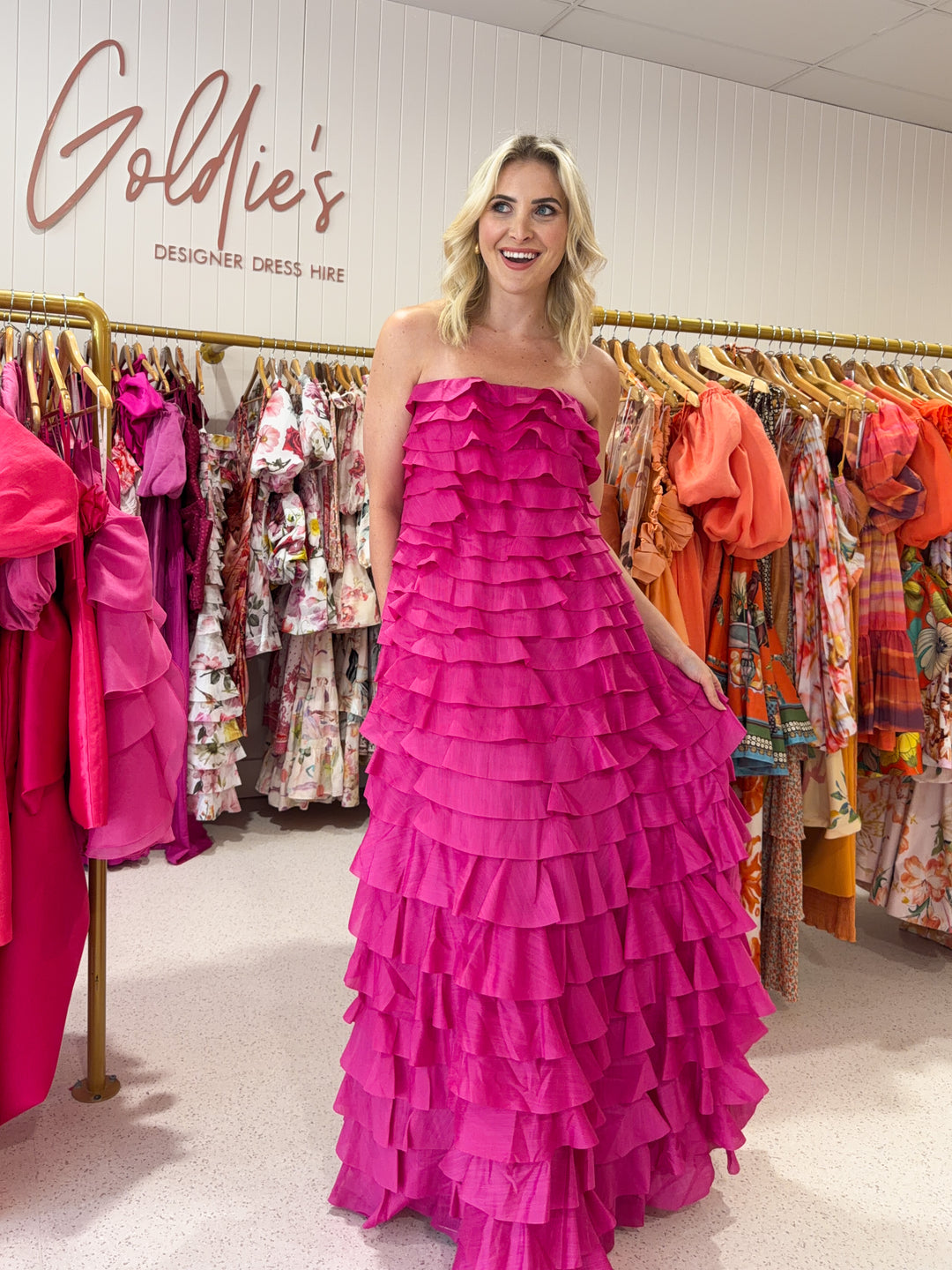 Aje - Floral Fleur Pleated Gown (Size 14)