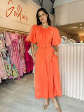 Load image into Gallery viewer, Aje - Cosette Tie Midi Dress Orange (Size 10)