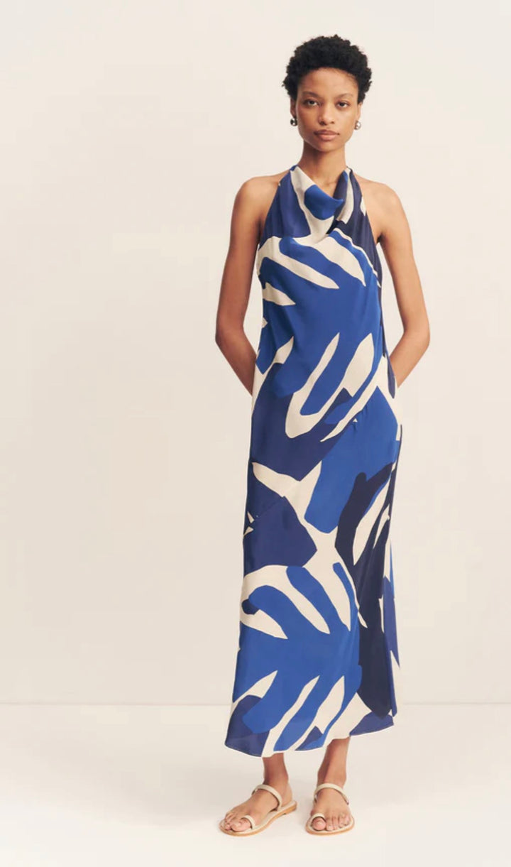 Shona Joy - Edward Silk Tie Midi Dress (Size 8)