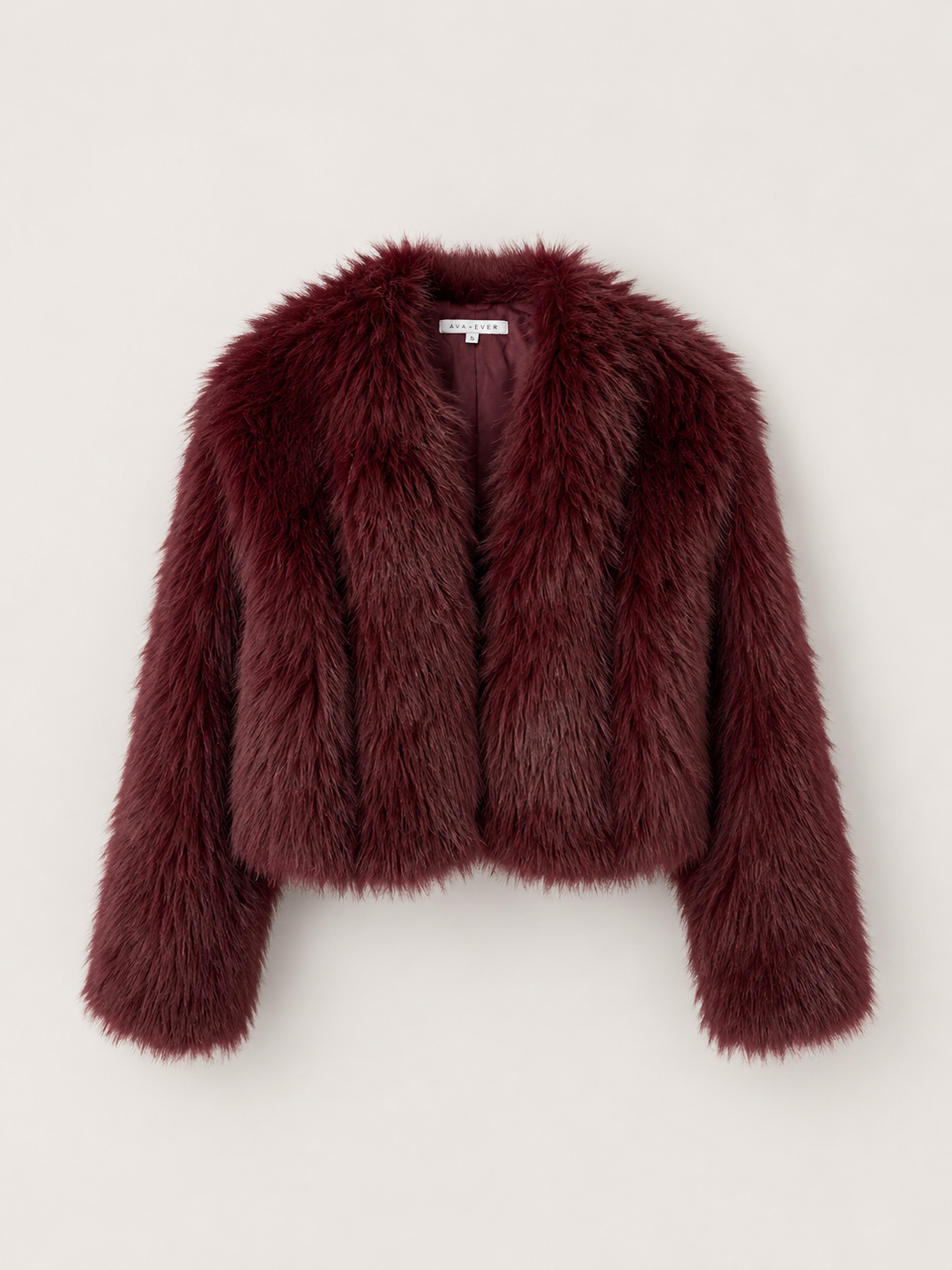 Ava and Eve - Burgundy Faux Fur Jacket (Size 10)