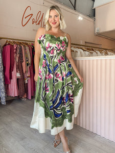 Aje - Paradiso Cinched Midi Dress (Size 10)