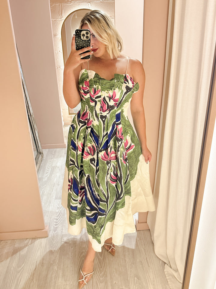 Aje - Paradiso Cinched Midi Dress (Size 10)