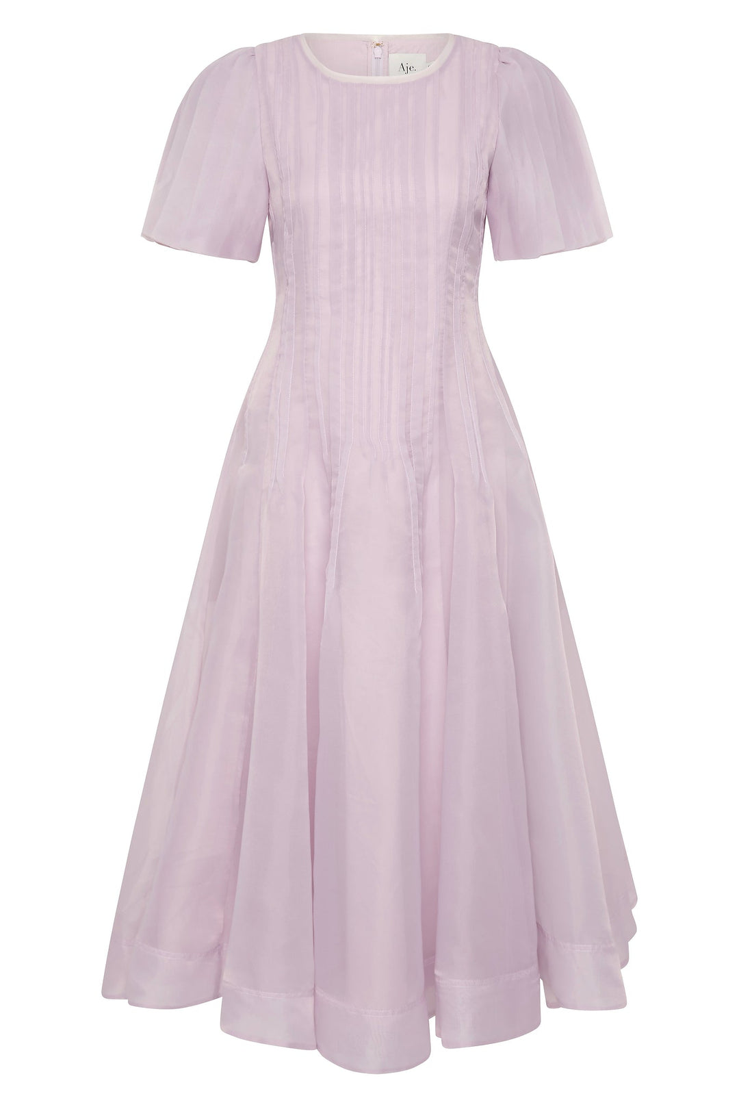 Aje - Nova Pleated Midi Dress Lilac (Size 16)