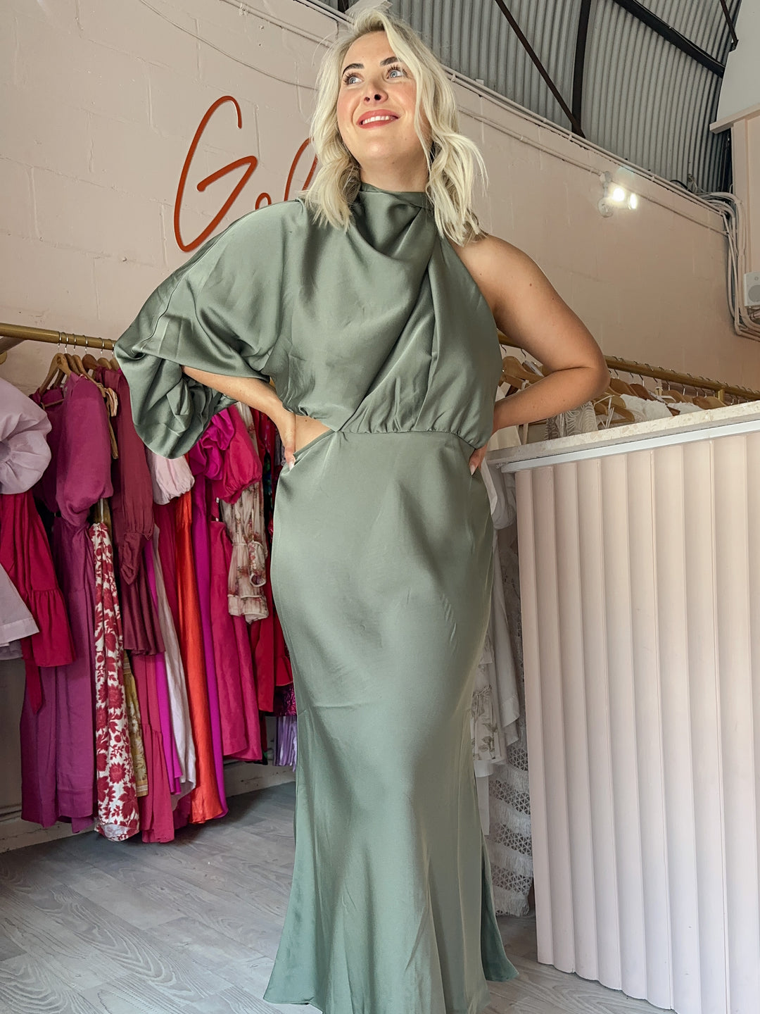 sheike olive green dress Sheike