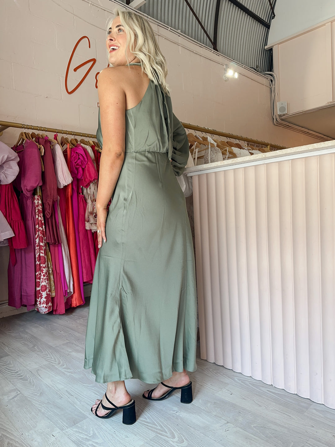 Sheike - Olivia Maxi Olive (Size 18) Goldie's - Designer Dress Hire Sheike - Olivia Maxi Olive (Size 18) Goldie's - Designer Dress Hire