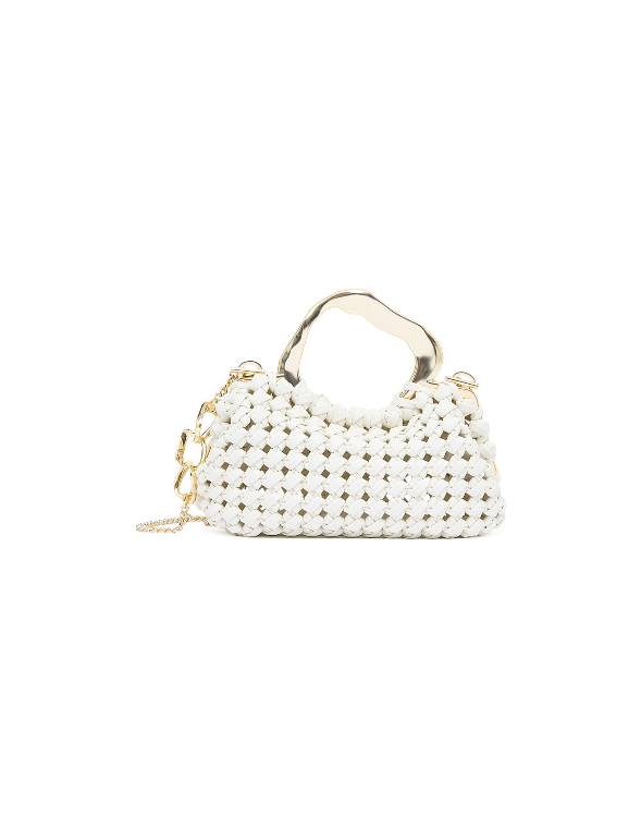 Aje - Weave Micro Frame Bag White