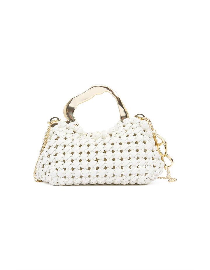 Aje - Weave Micro Frame Bag White