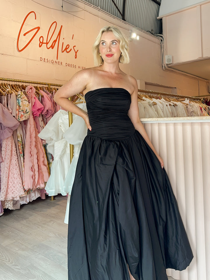 Aje - Violette Hem Bubble Maxi Black (Size 8-10)