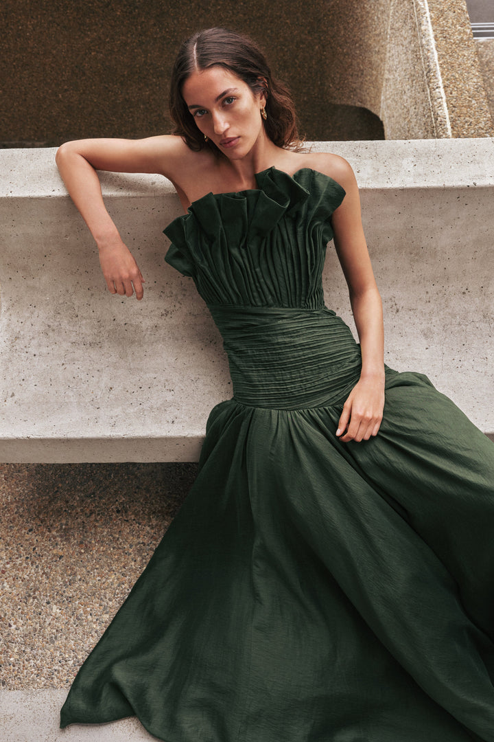 Aje - Aquiline Gown Hunter Green (Size 8)