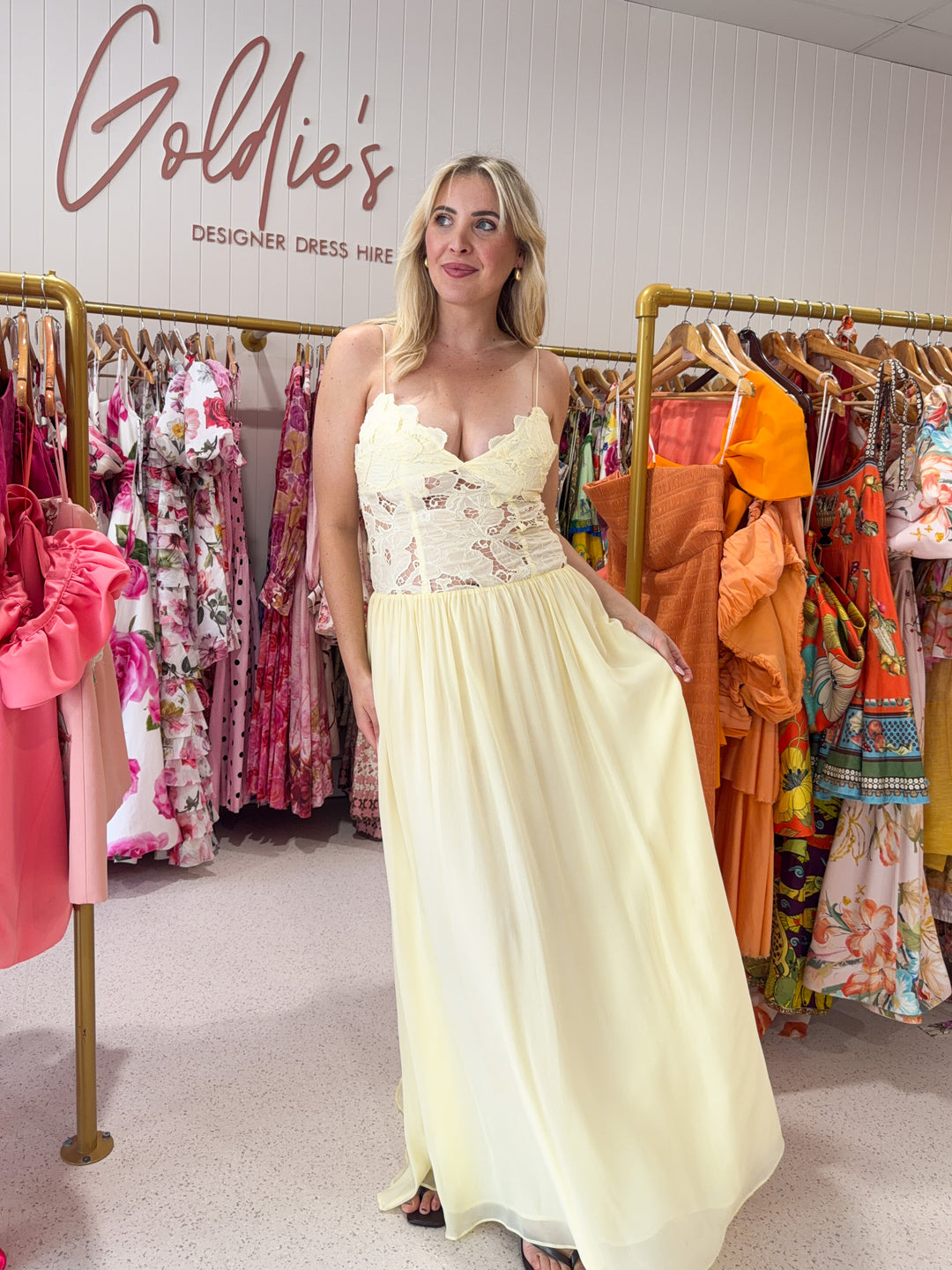 Hansen and Gretel - Stephanie Maxi Dress Butter (Size 10)
