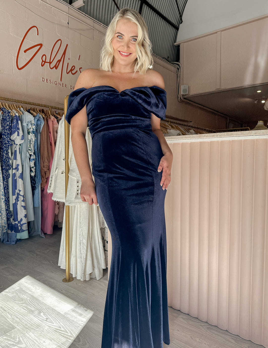 Sheike Vanity Maxi Dress Navy (Size 12) – Goldie's Designer
